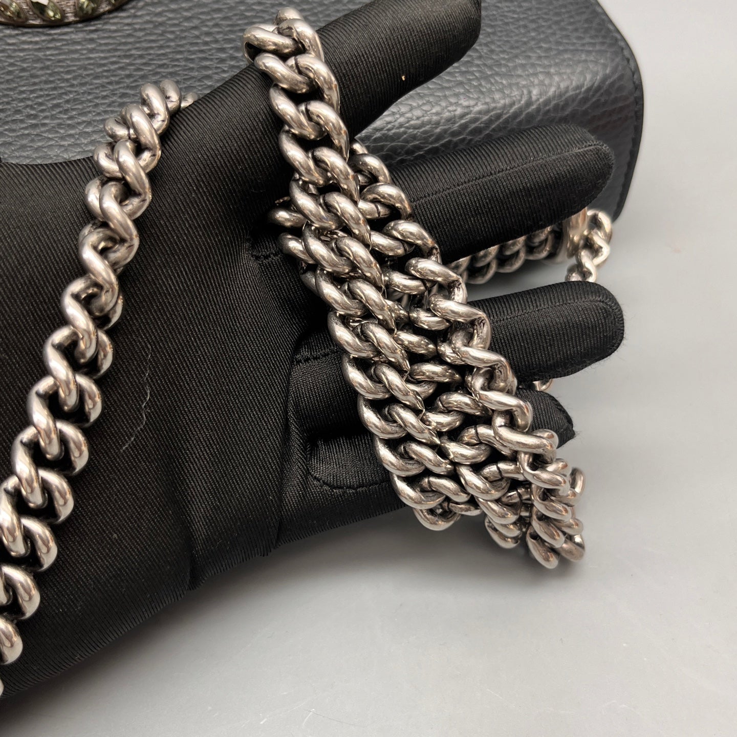 Gucci - Dionysus Shoulder Bag - Pebbled leather - Black - (medium)