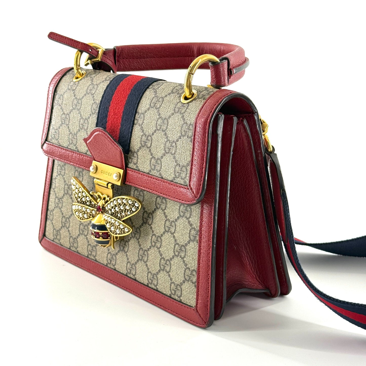 Gucci - Queen Margaret - GG Supreme canvas with leather trim - Red - (small)