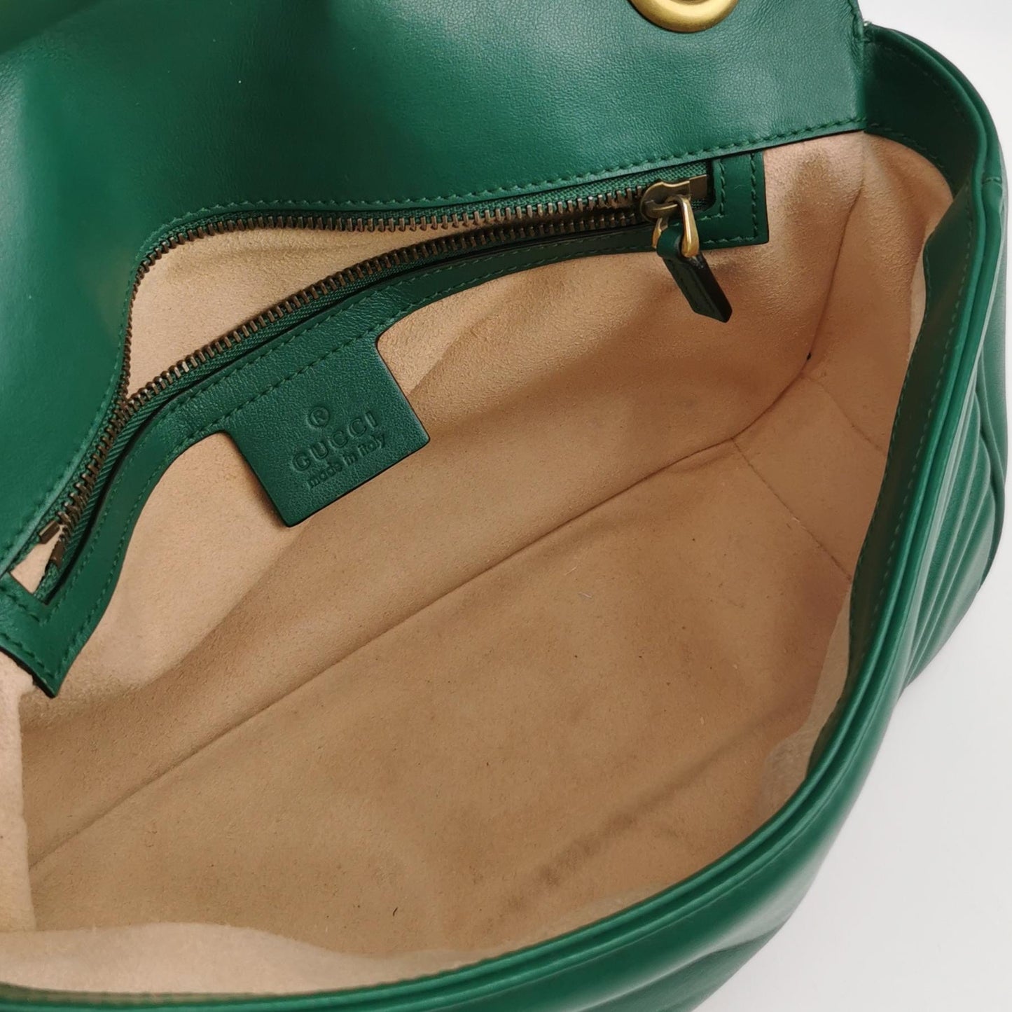 Gucci - GG Marmont Matelassé Small Shoulder Bag - Leather - Green - (small)