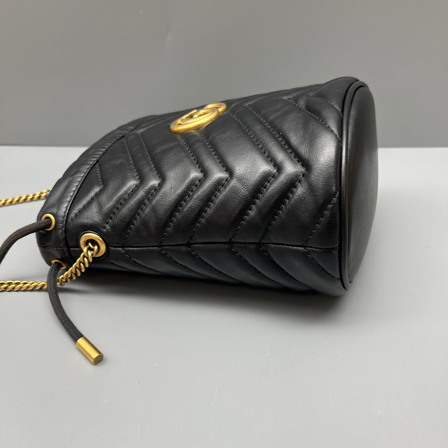 Gucci - GG Marmont Mini Bucket Bag - Leather - Black - (mini)