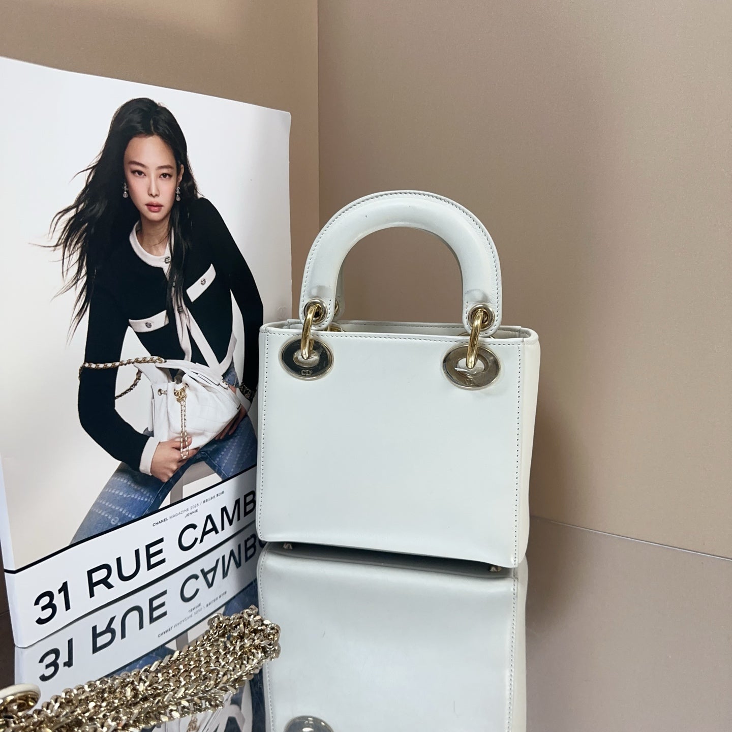 Dior - Lady Dior Mini (Amour Edition) - Leather - White - (mini