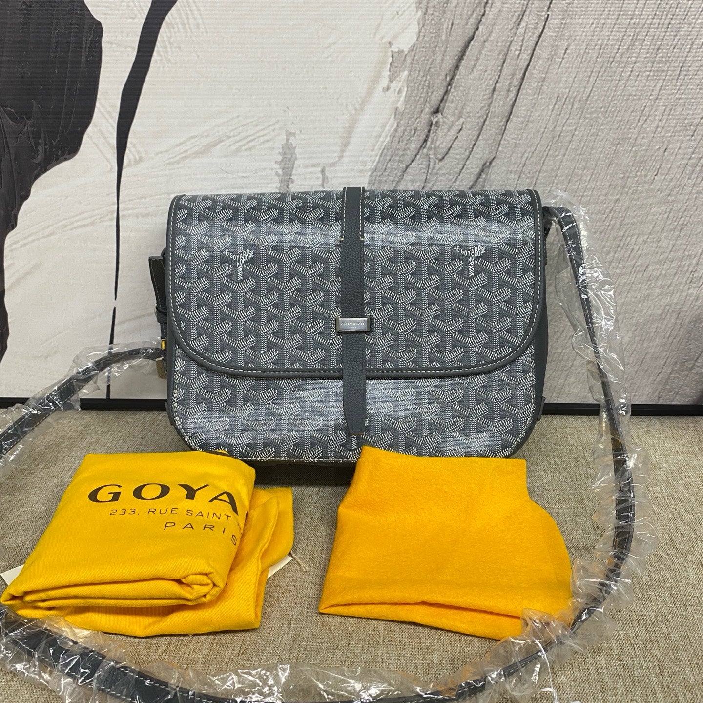 Goyard - Messenger Bag - Goyardine coated canvas with grained leather trim - Grey - (medium)