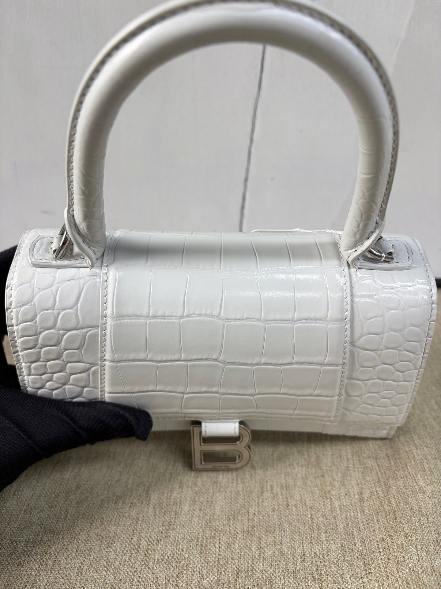 Balenciaga - Hourglass Top Handle Bag S - Cowhide leather - White - (Small)