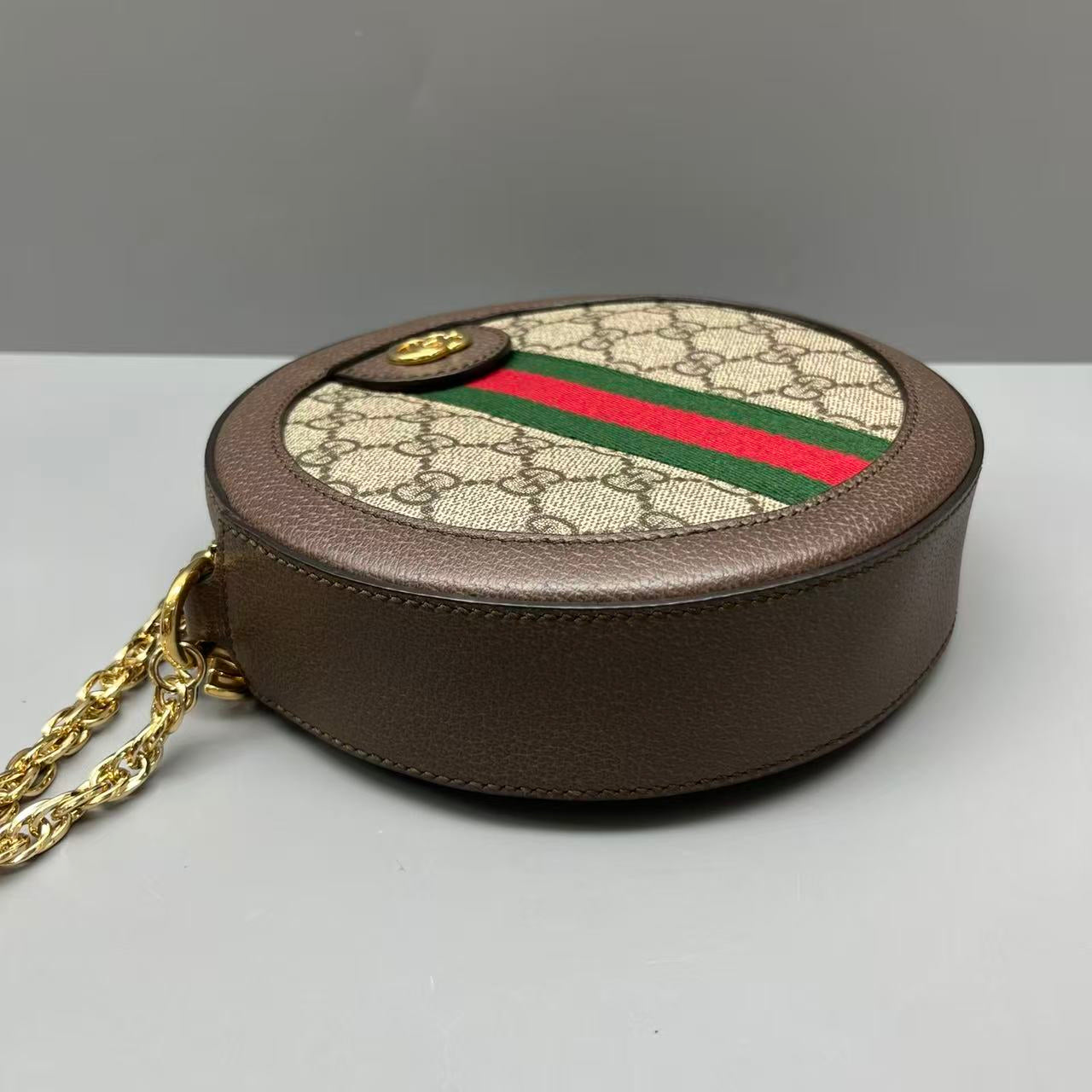 Gucci - Ophidia Round Mini Bag - Coated canvas and Leather - Brown - (mini)