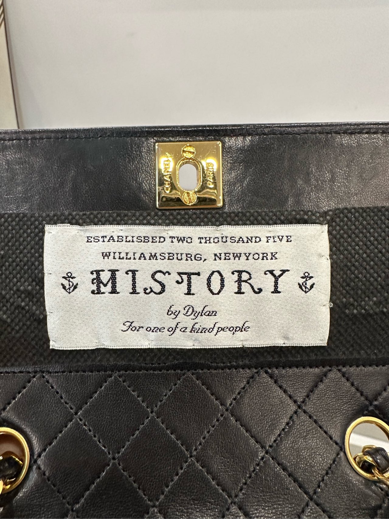 Chanel - Artist Collaboration History Badge Trapezoid Flap Bag - Leather - Black - (mini)