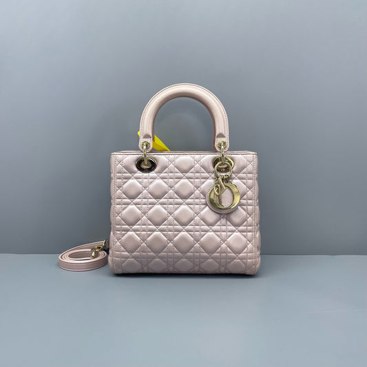 Dior - Lady Dior - Pearlescent lambskin leather - Pink - (medium)