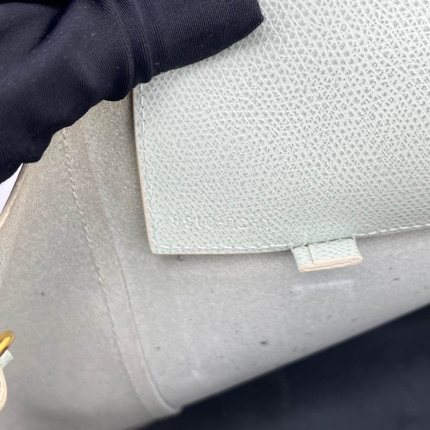 Celine - Bicolor Vertical Cabas Tote - Grained leather - Bicolor (Mint Green and Dark Grey) - (medium)
