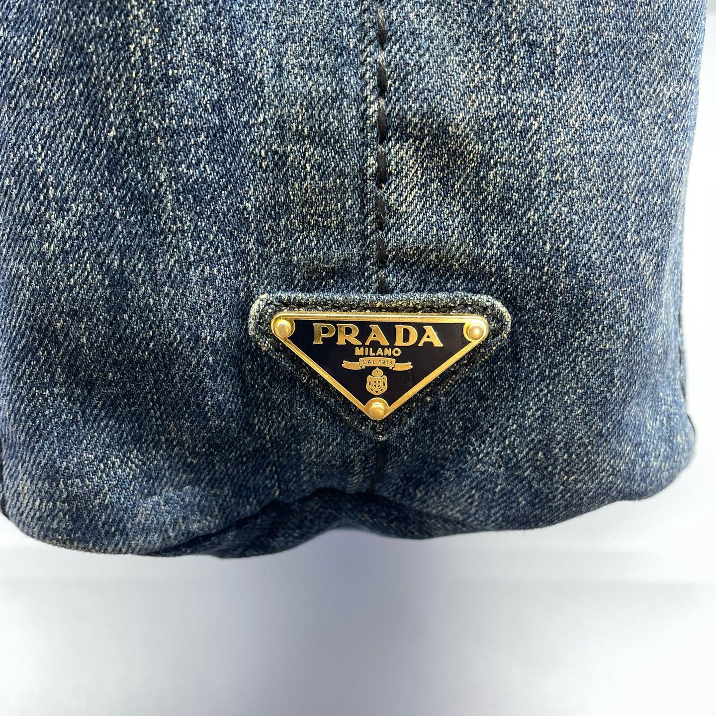 Prada - Canapa Tote - Denim - Blue - (Small)