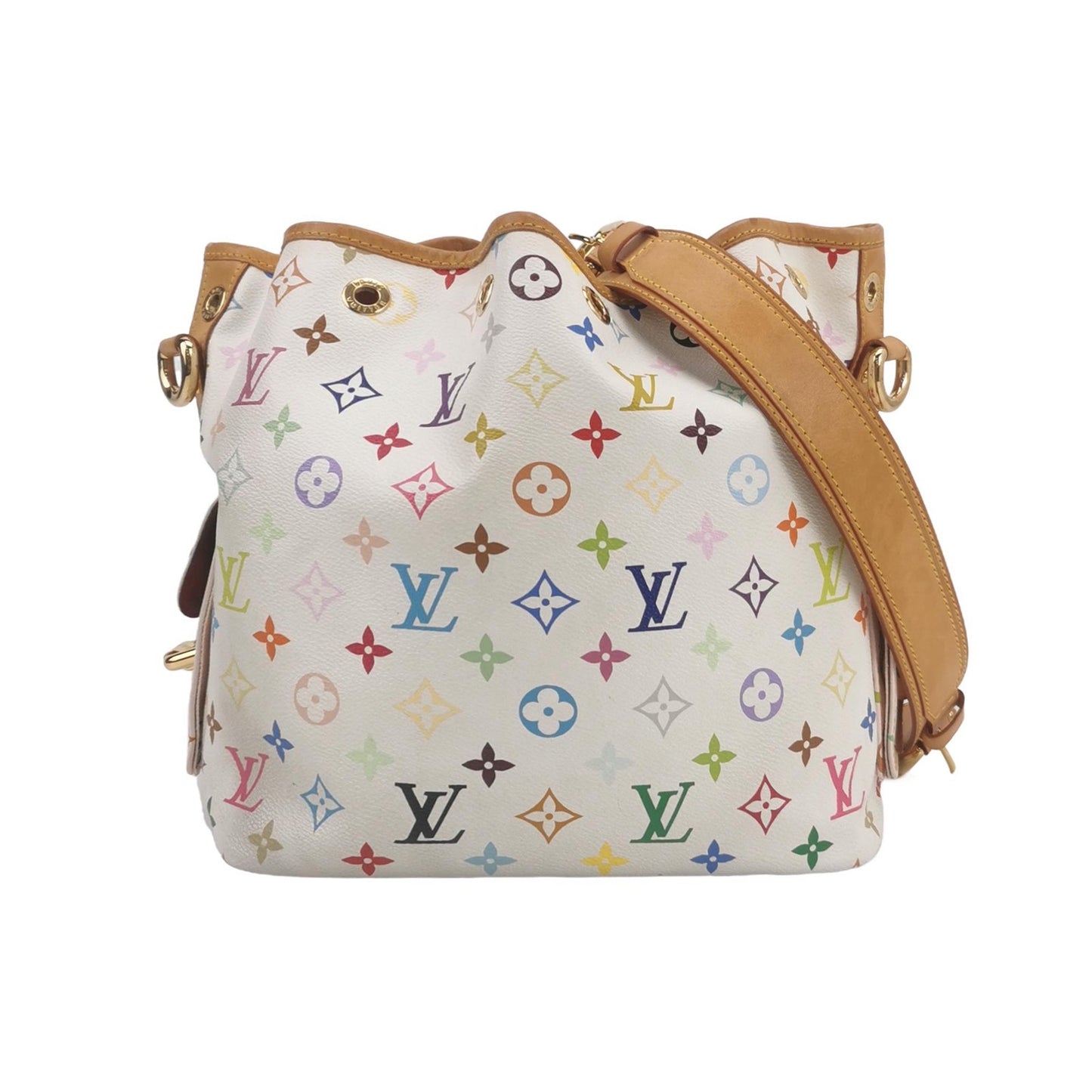 Louis Vuitton - Monogram Multicolore Bucket Bag - Coated canvas with vachetta leather trim - White - (Medium)