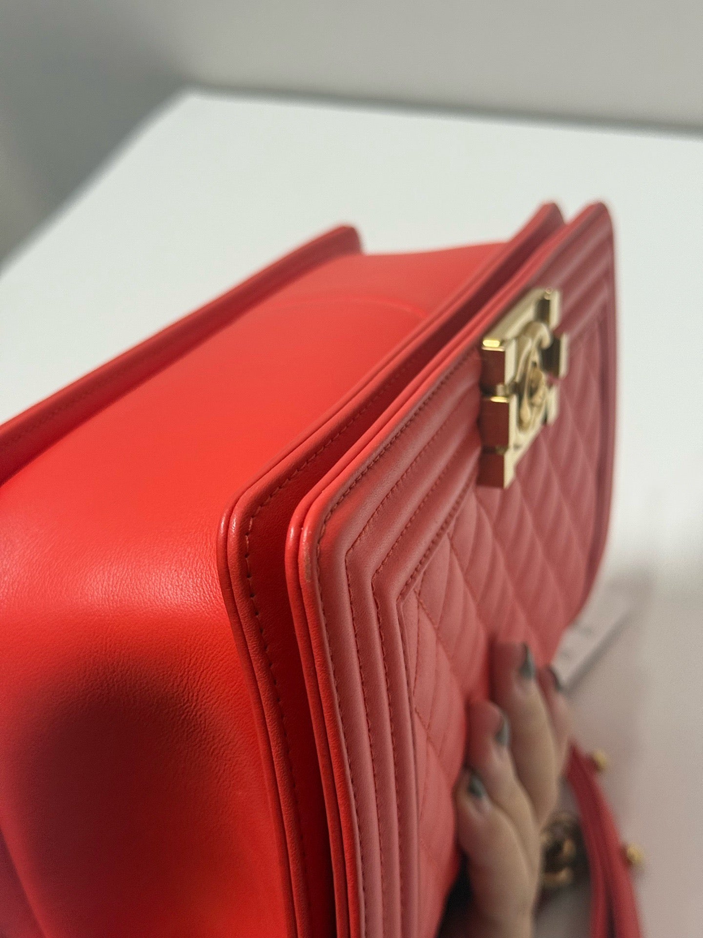 Chanel - Boy Bag - Lambskin leather - Orange - (Medium)