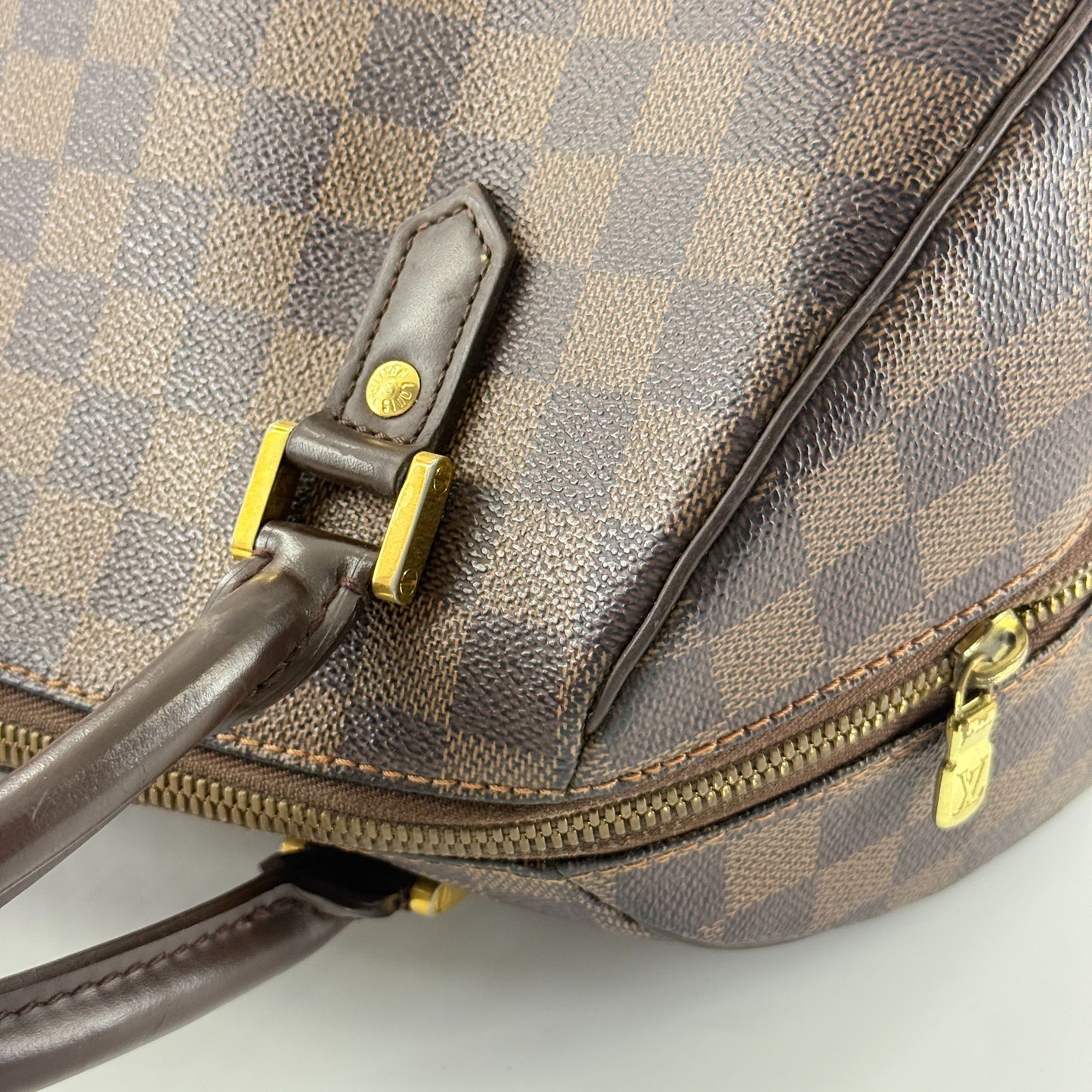 Louis Vuitton - Damier Ebene Bowling Bag - Damier Ebene coated canvas with leather trim - Brown - (Medium)
