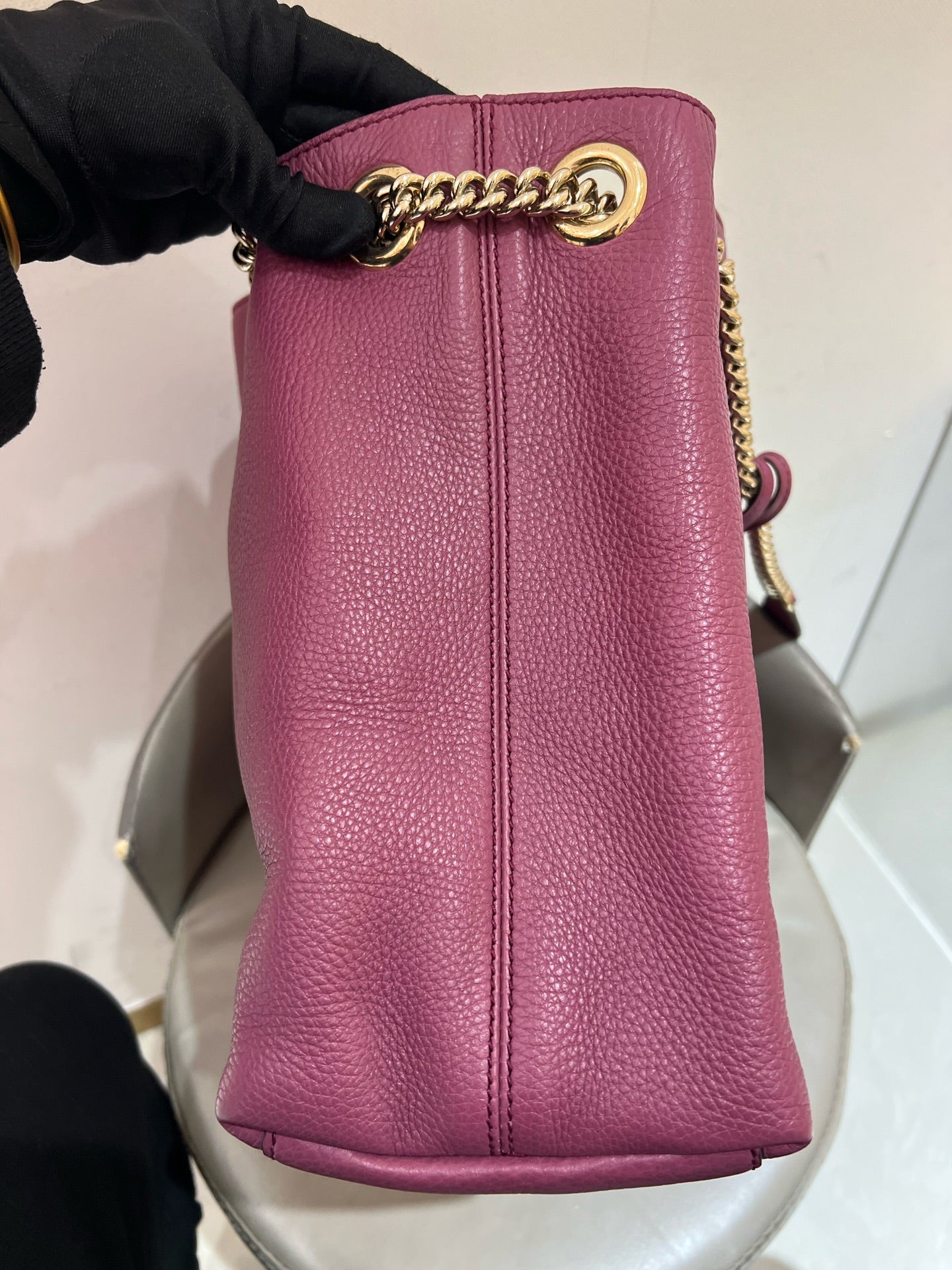 Gucci - Soho Tassel Tote - Grained leather - Burgundy - (Medium)