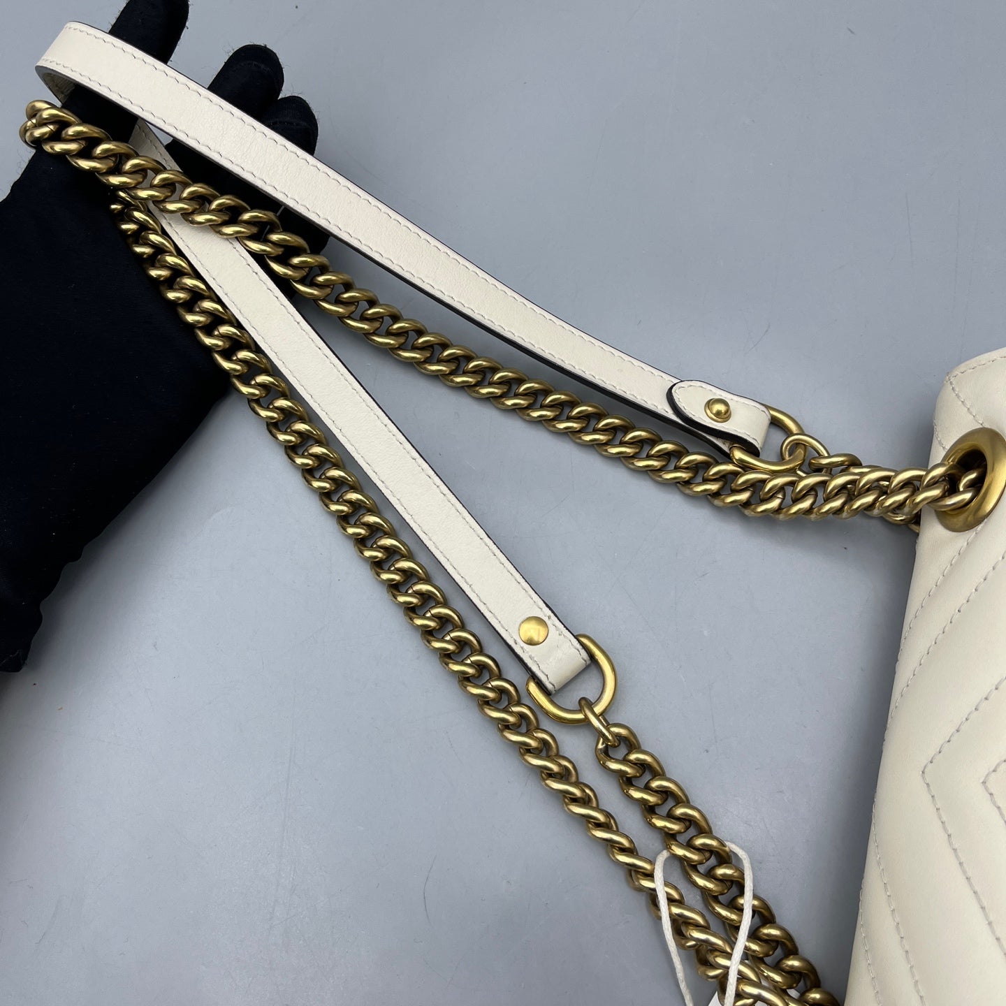 Gucci - GG Marmont Small Shoulder Bag - Leather - White - (small)