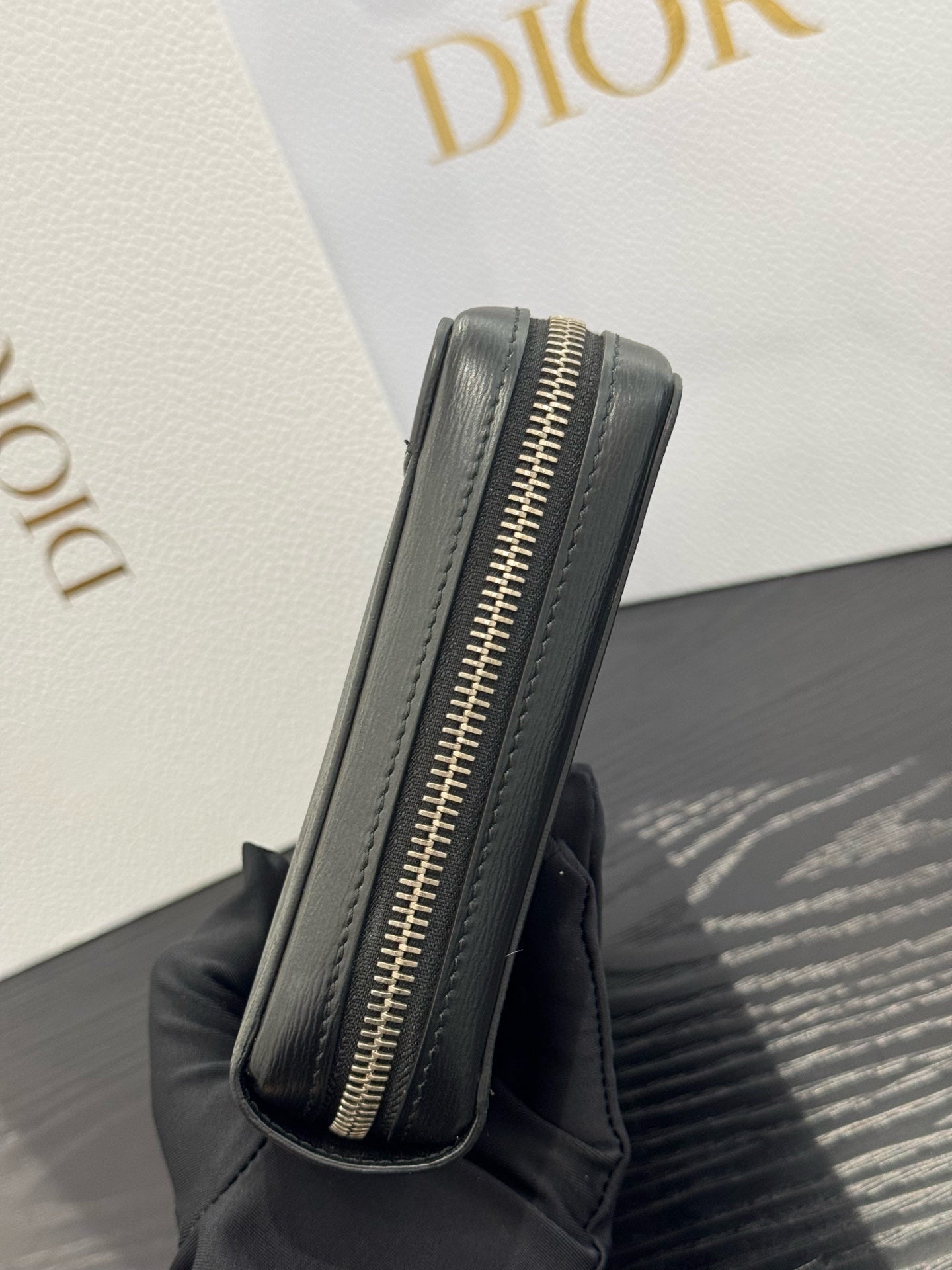 Dior - Oblique Zip-Around Clutch Wallet - Dior Oblique canvas and leather - Black and Grey - (medium)