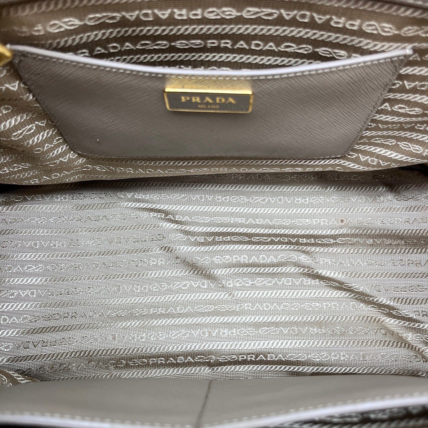 Prada - Galleria Bag (Saffiano Lux Tote) - Saffiano leather - Two-tone Beige (color-blocked) - (Large)