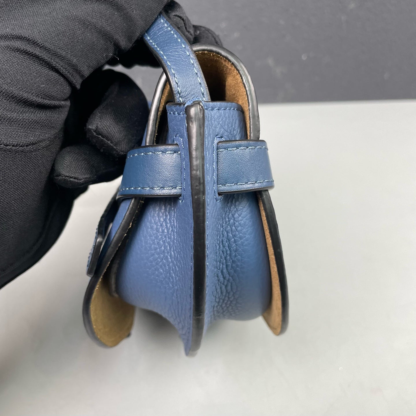 Loewe - Gate Mini Crossbody Bag - Grained calfskin leather exterior with suede lining - Navy - (mini)