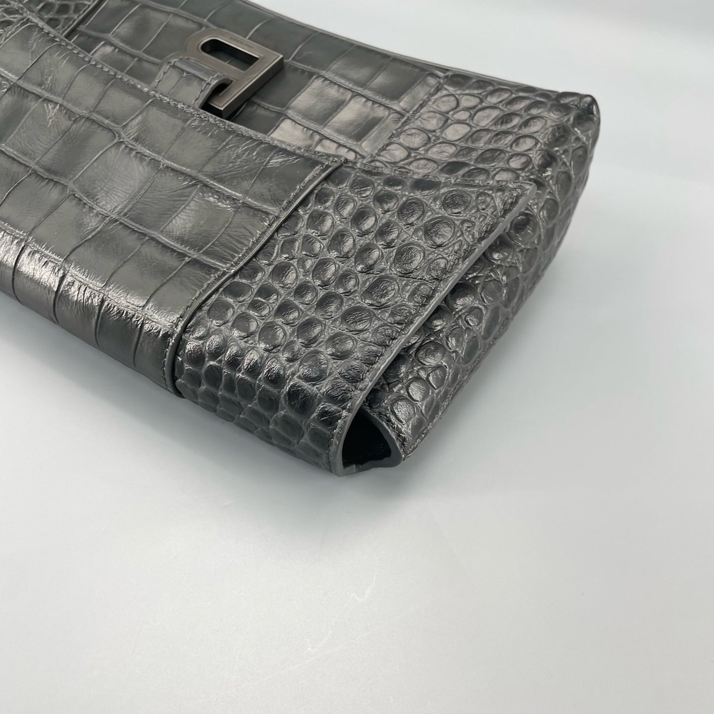 Balenciaga - Hourglass - Leather (crocodile-embossed) - Dark Green - (small)