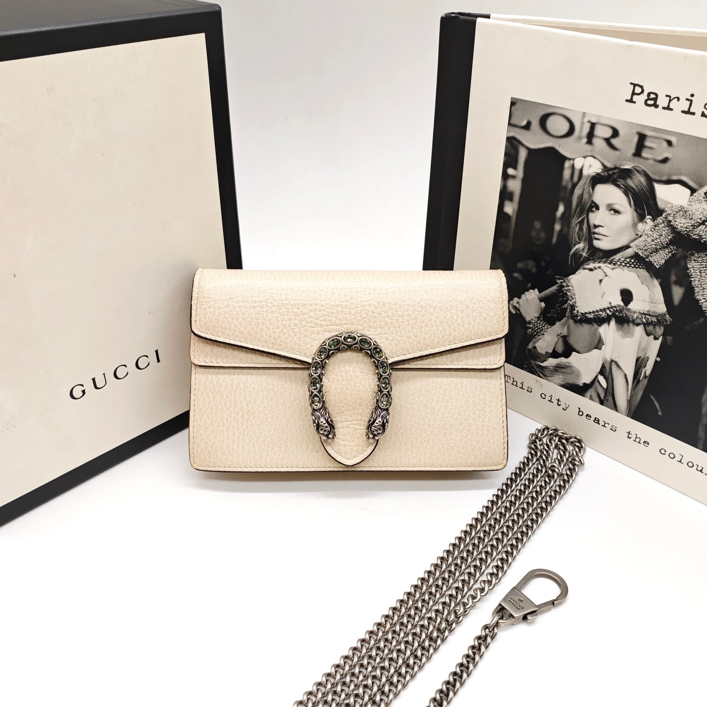 Gucci - Dionysus Super Mini - Grained leather - Off-white - (mini)