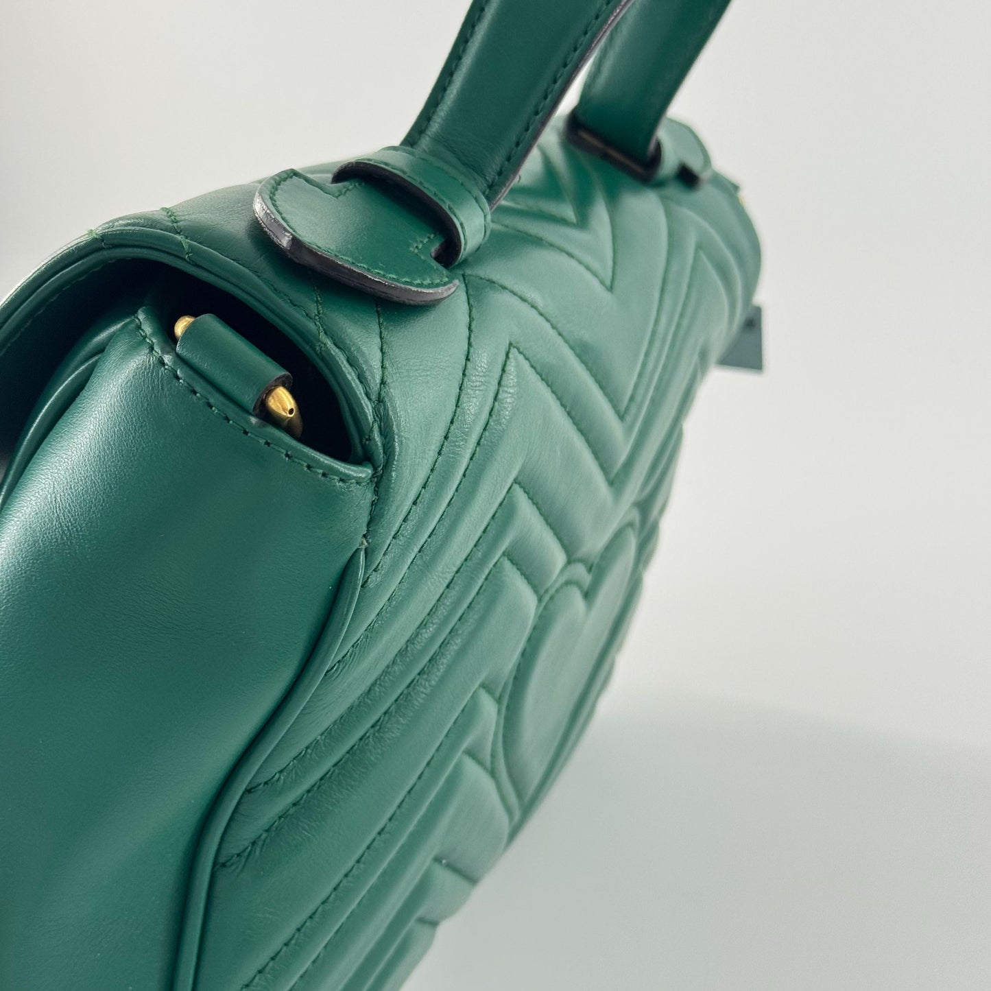 Gucci - Marmont Top Handle - Leather - Green - (medium)