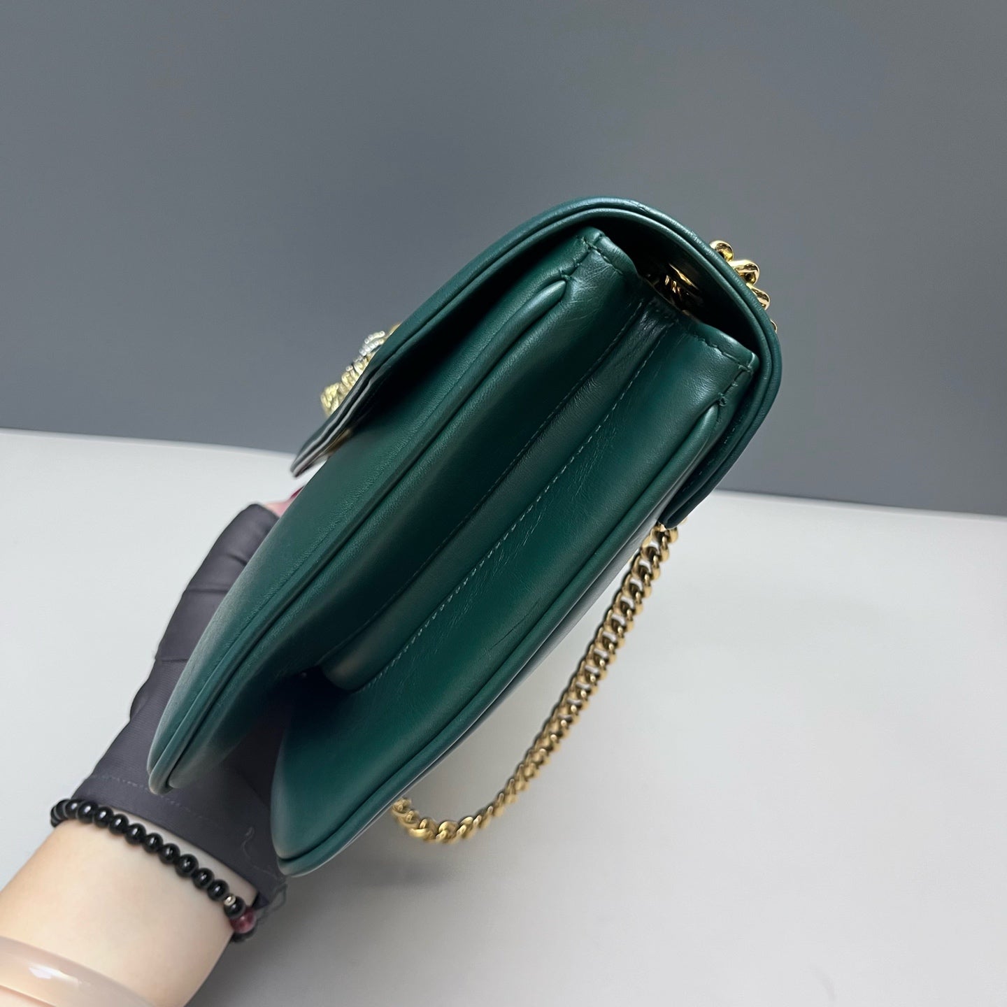 Gucci - Zumi Shoulder Bag with Tiger Head - Leather - Green - (medium)