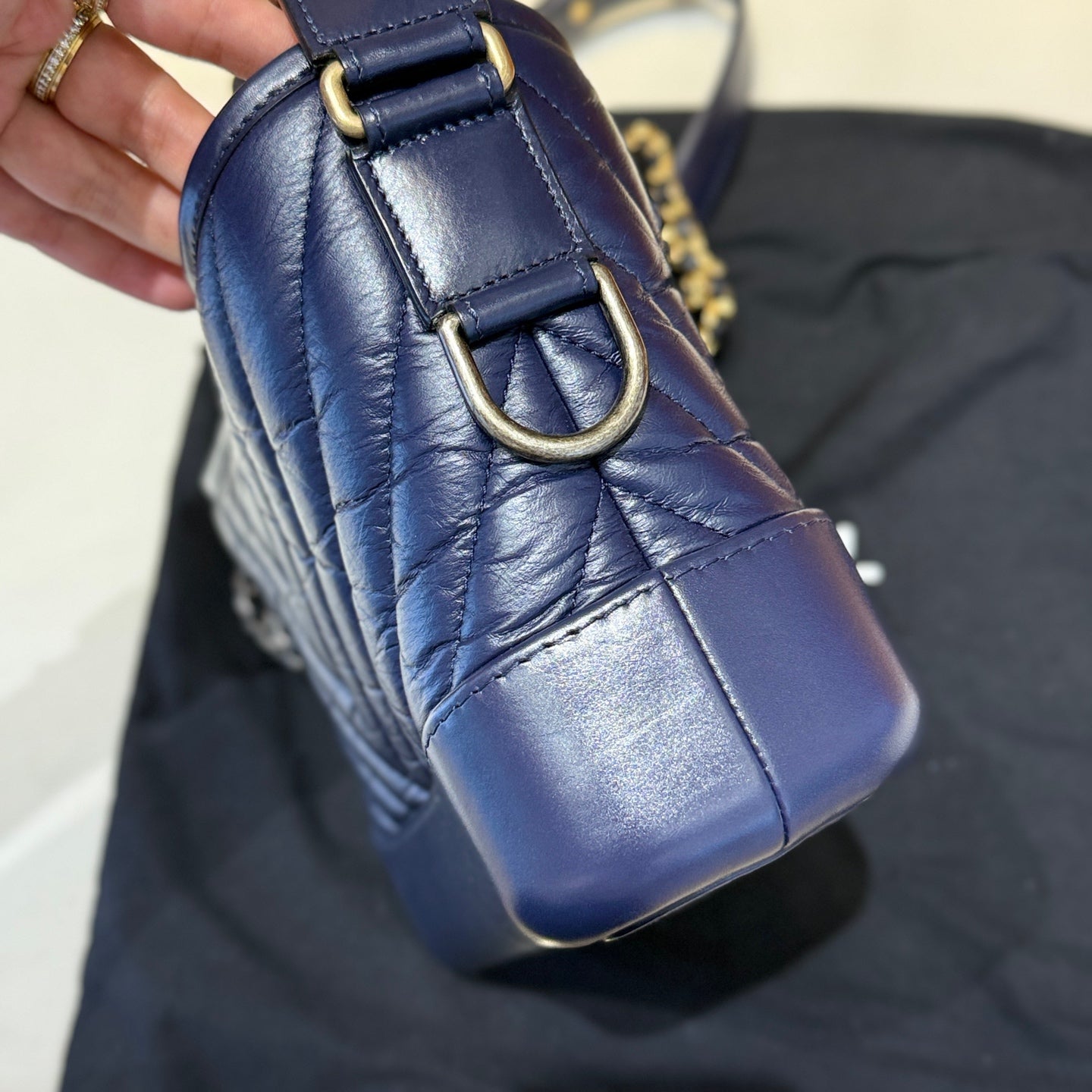 Chanel - Gabrielle Hobo Small - Aged calfskin leather - Navy - (small)
