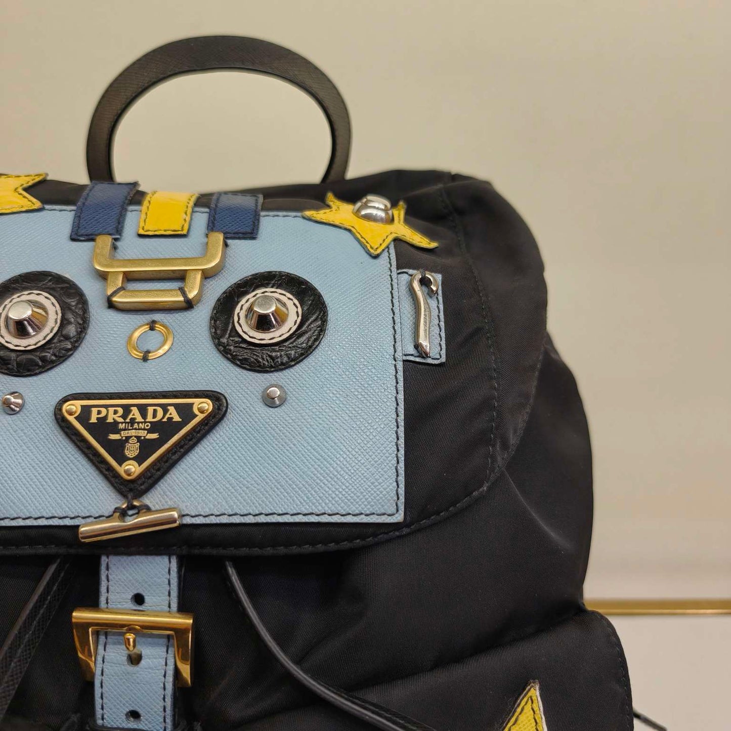 Prada - Robot Backpack - Nylon and Saffiano leather - Black - (medium)