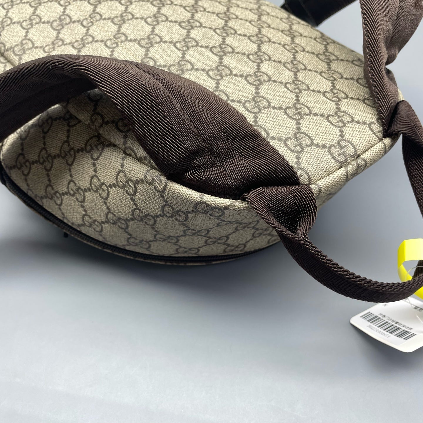 Gucci - GG Supreme Small Backpack - Coated canvas with leather trim and textile straps - Beige - (Small)