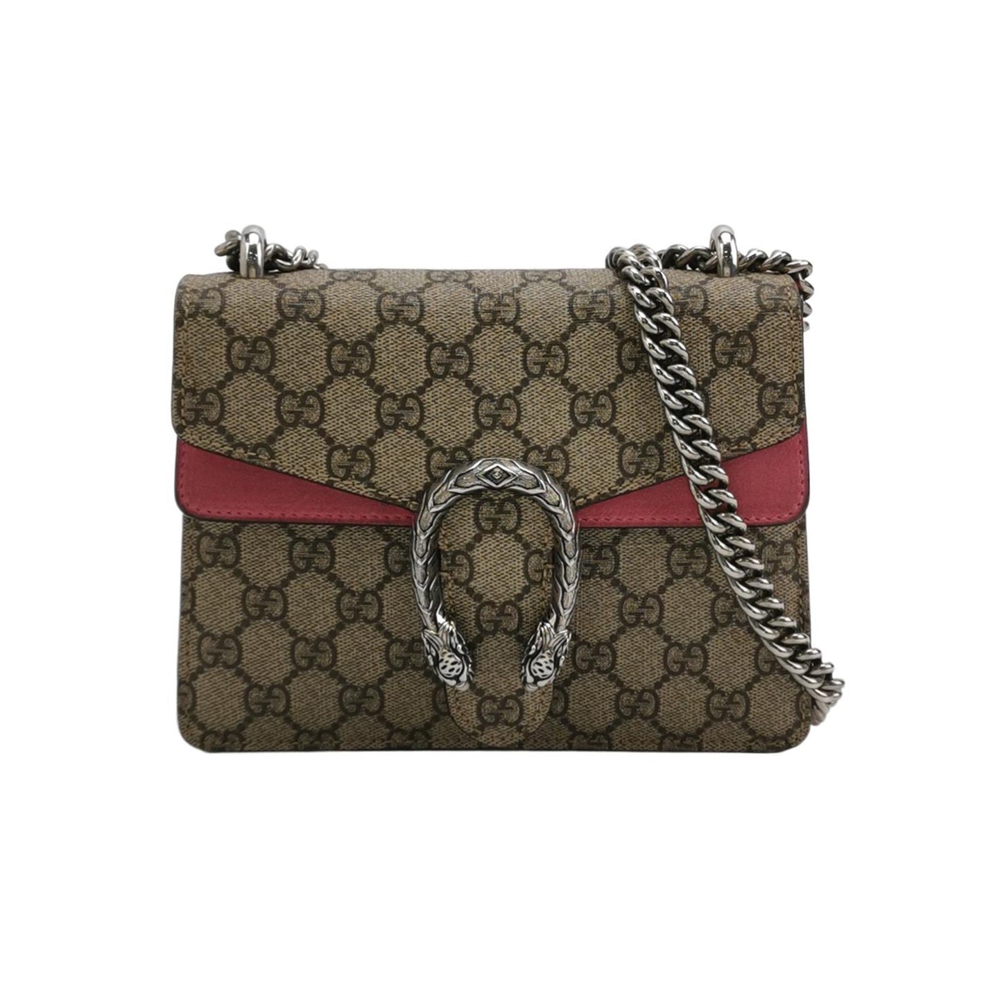 Gucci - Dionysus Small Shoulder Bag 421970KHNRN8698 - GG Supreme coated canvas with suede accents - Beige, Brown, Red - (mini)