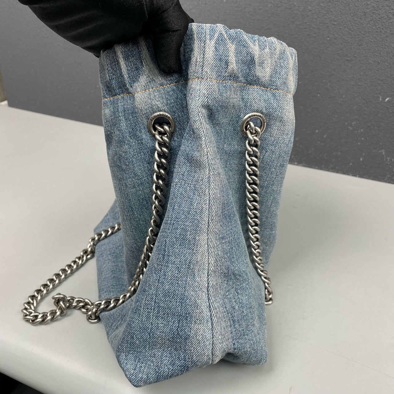 Balenciaga - Crush Small Shopping Bag - Denim - Blue - (small)