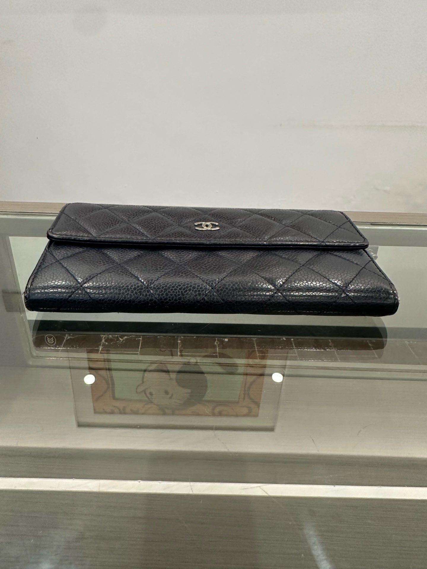 Chanel - Classic Flap Long Wallet - Caviar leather - Navy - (medium)
