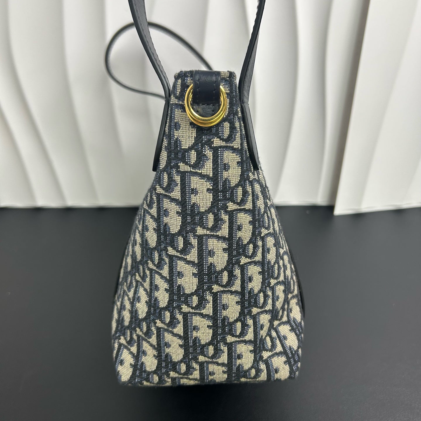 Dior - Signature Series Basket Tote Bag Small - Cotton canvas and cow leather - Navy - (small)