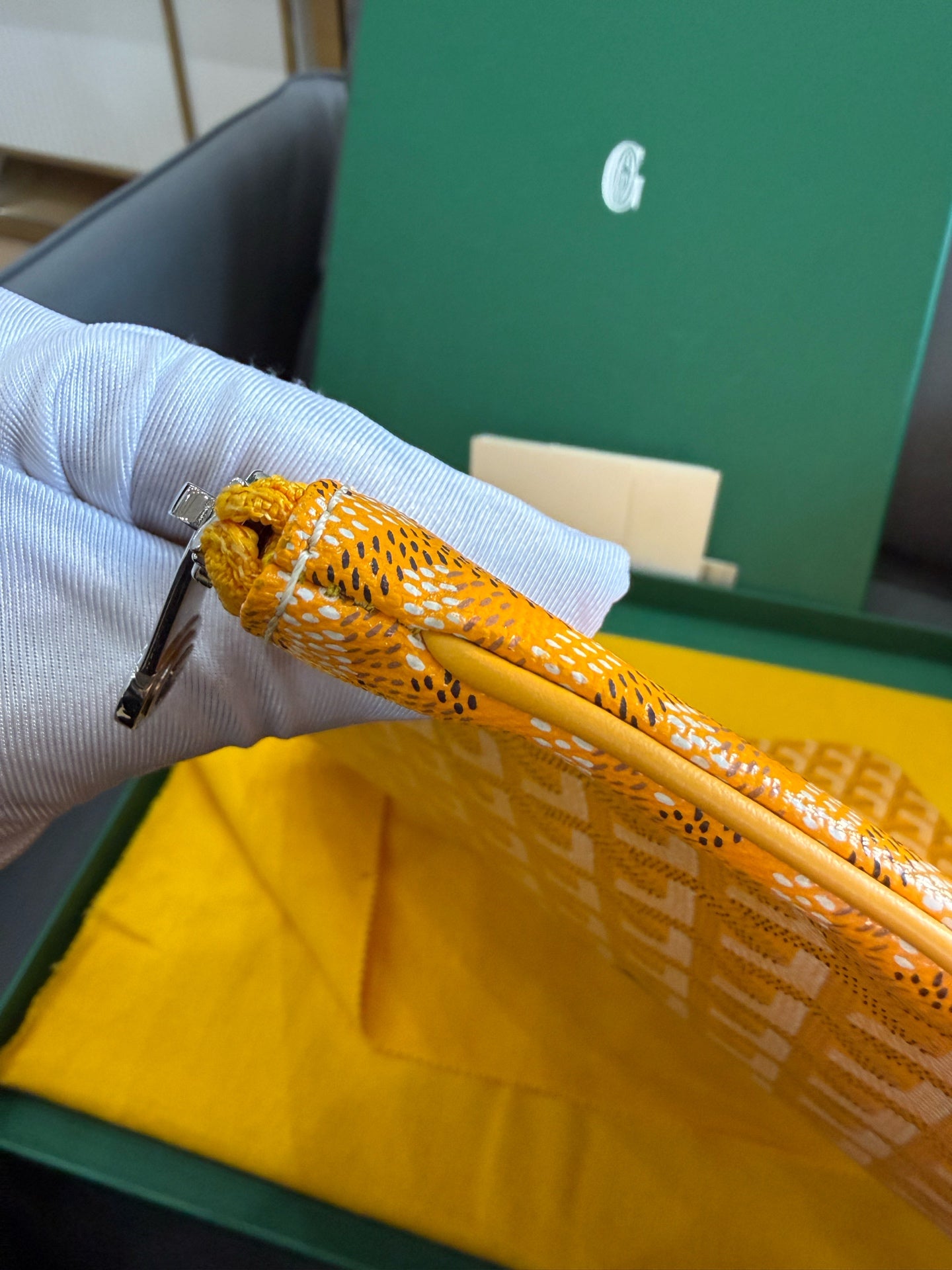 Goyard - Senat Clutch Pouch - Goyardine canvas with leather trim - Yellow - (Large)