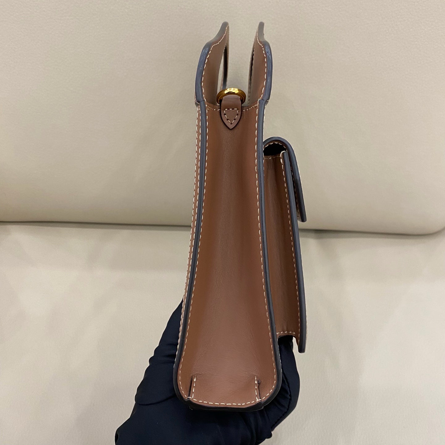 Burberry - Mini Pocket Bag - Canvas and leather - White with Brown leather accents - (small)