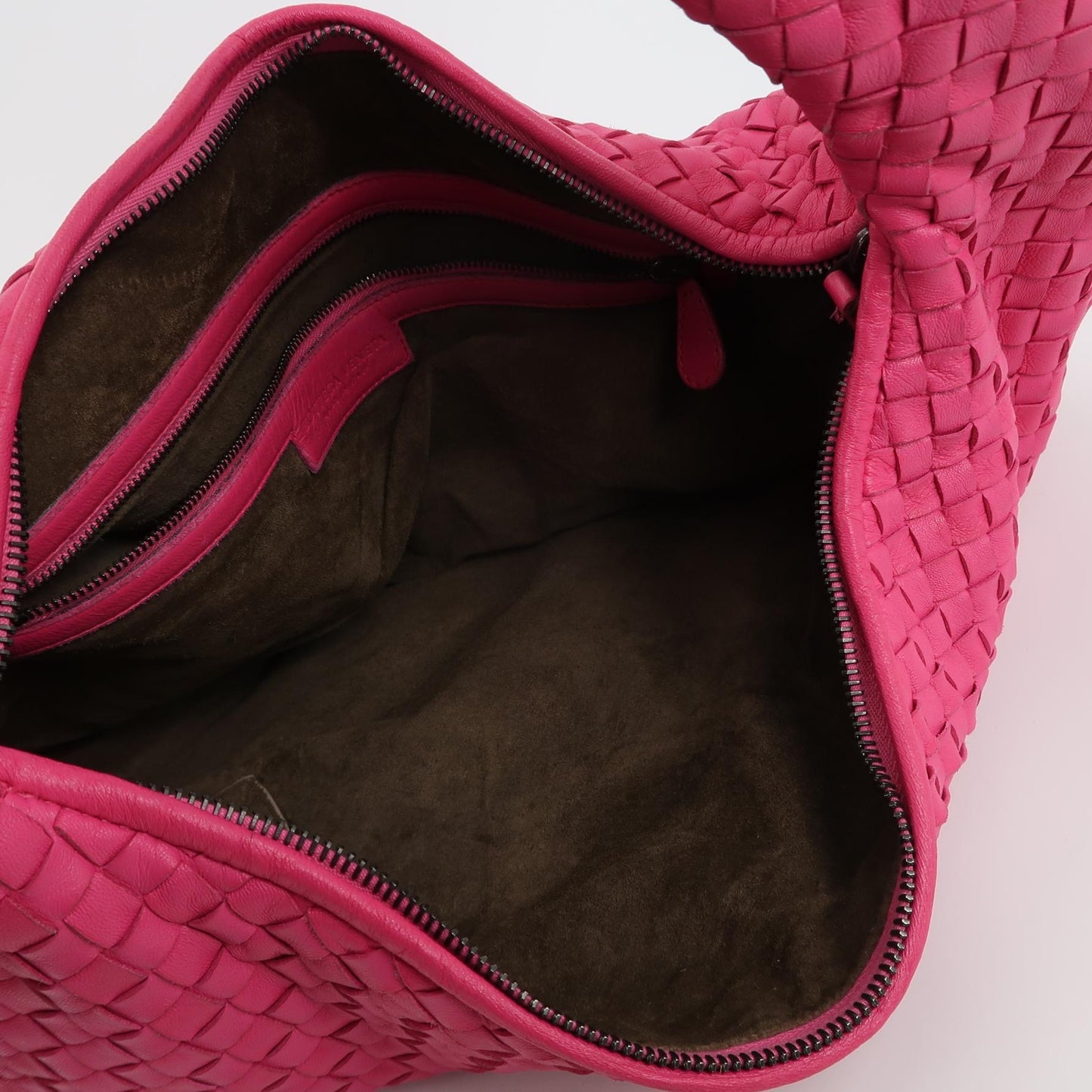 Bottega Veneta - Intrecciato Hobo Bag - Leather - Pink - (Small)