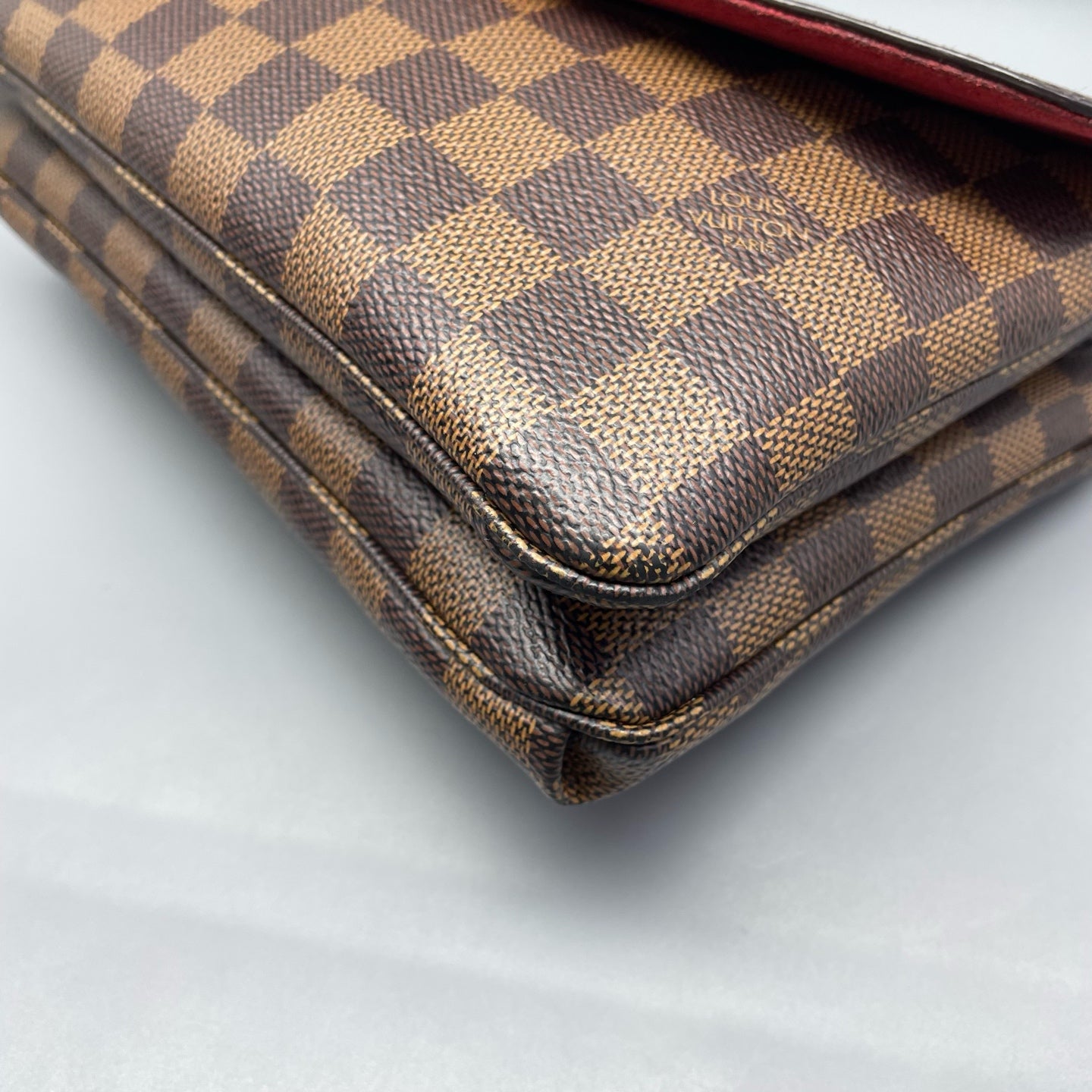 Louis Vuitton - Pochette Twin - Damier Ebene coated canvas with smooth leather trim and microfiber lining - Brown - (small)