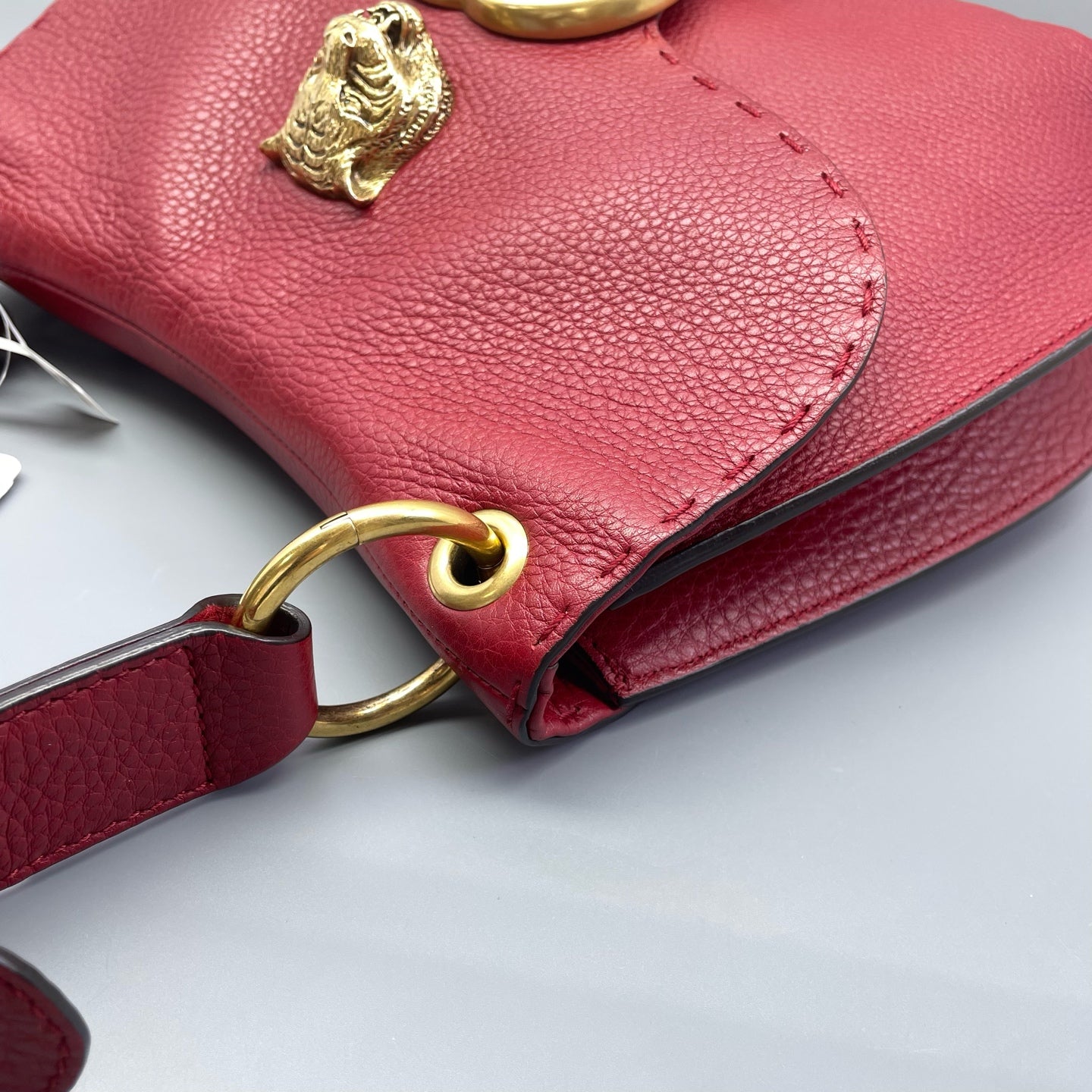Gucci - Dionysus Tiger Head Saddle Bag - Grained leather - Red - (medium)