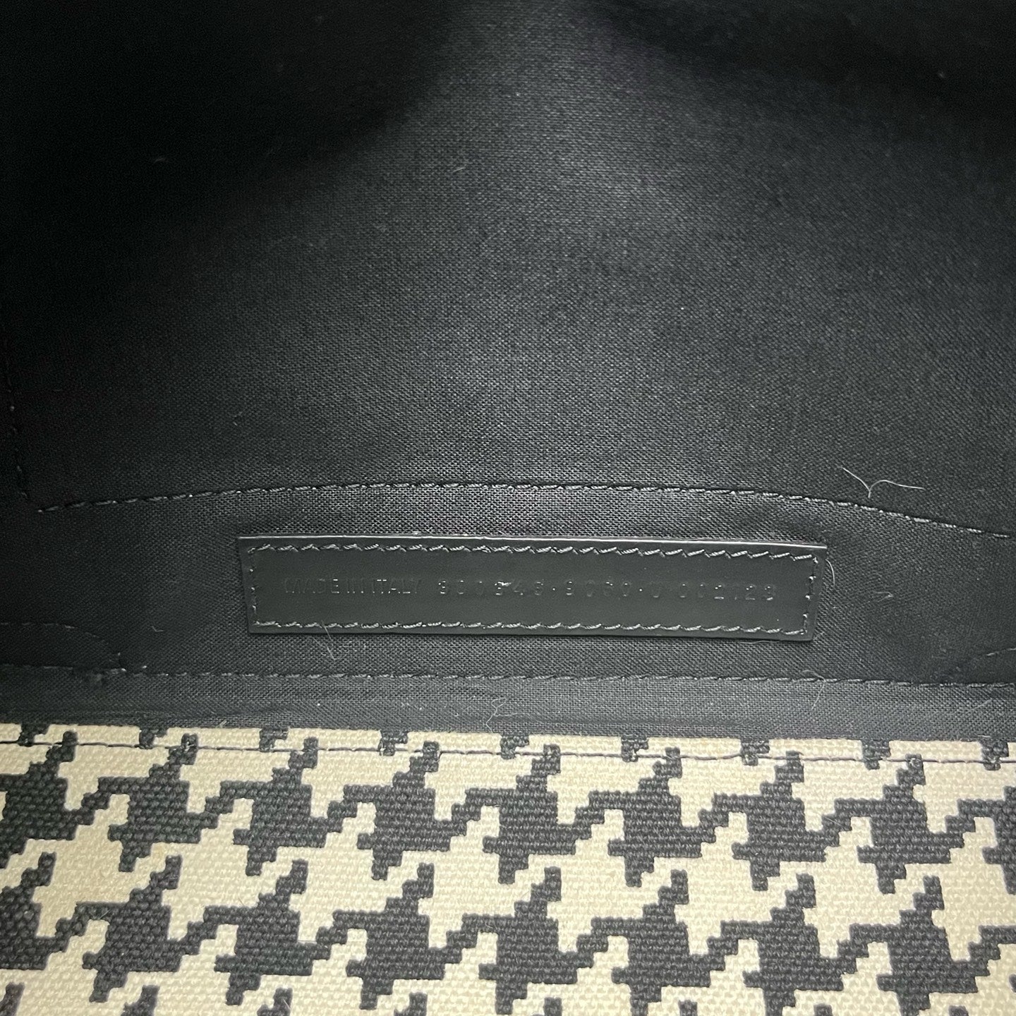 Balenciaga - Houndstooth Canvas Tote Crossbody Bag - Canvas and Leather - Black - (medium)