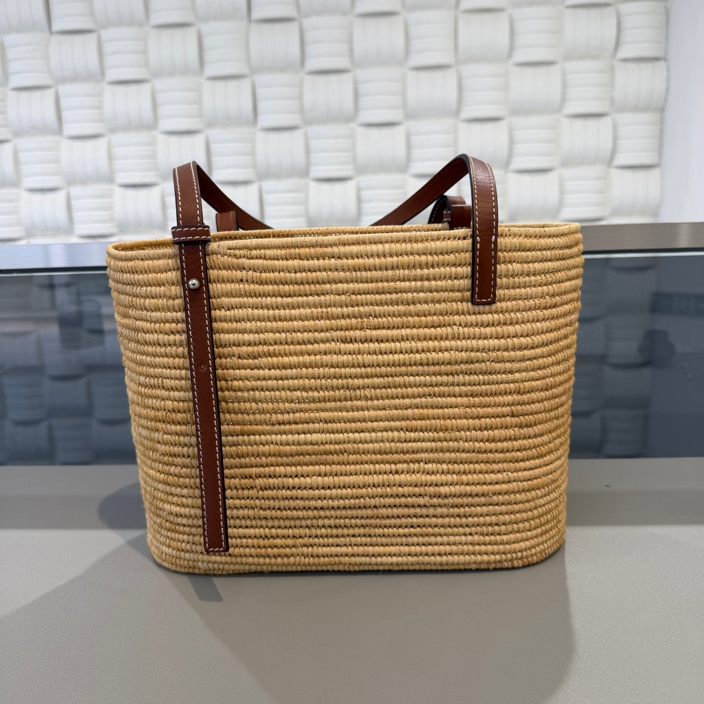 Loewe - Anagram Woven Tote Bag - Wicker and Leather - Beige - (Small)