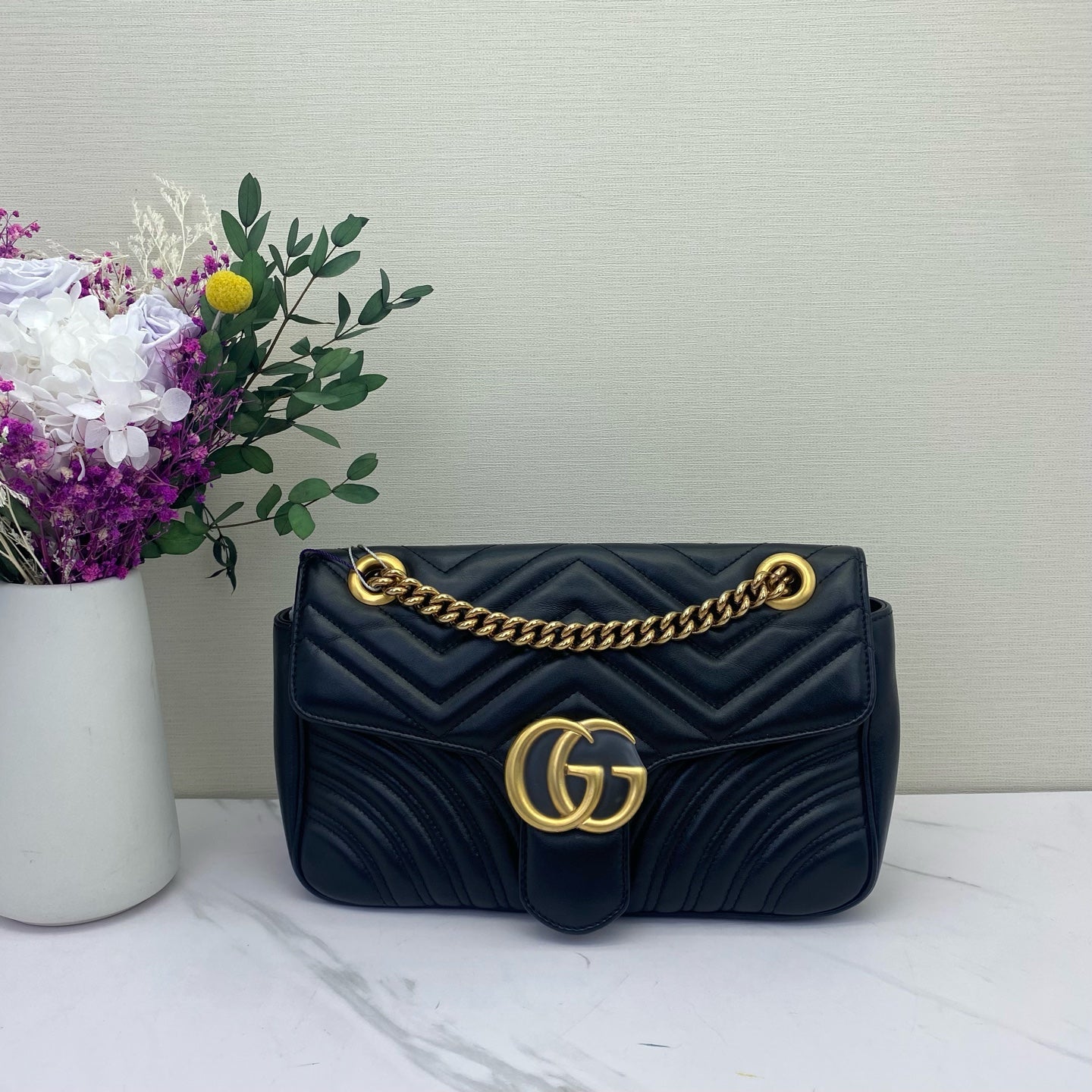 Gucci - Marmont Matelassé Shoulder Bag - Leather - Black - (medium)
