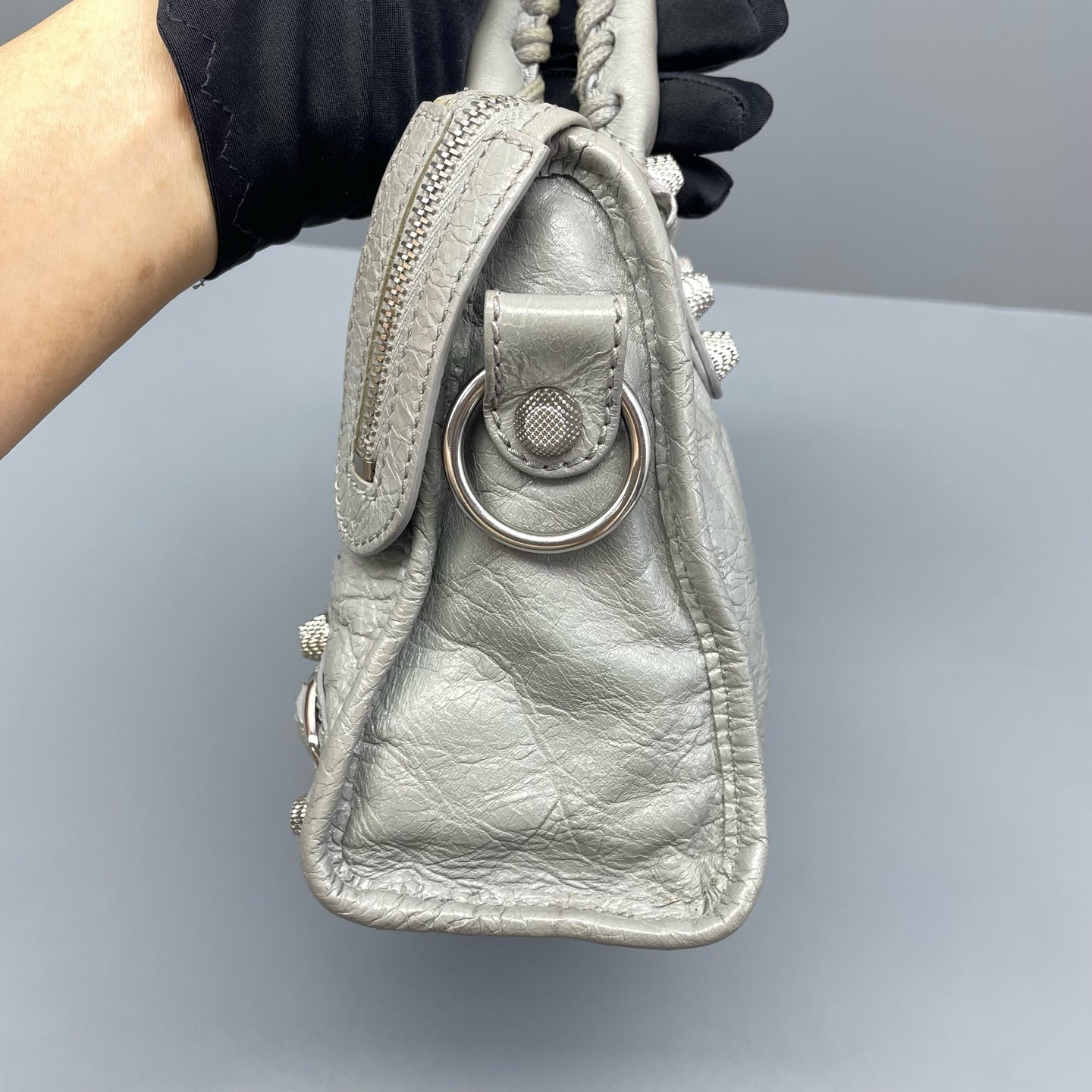 Balenciaga - Mini City Bag - Distressed lambskin leather - Grey - (mini)