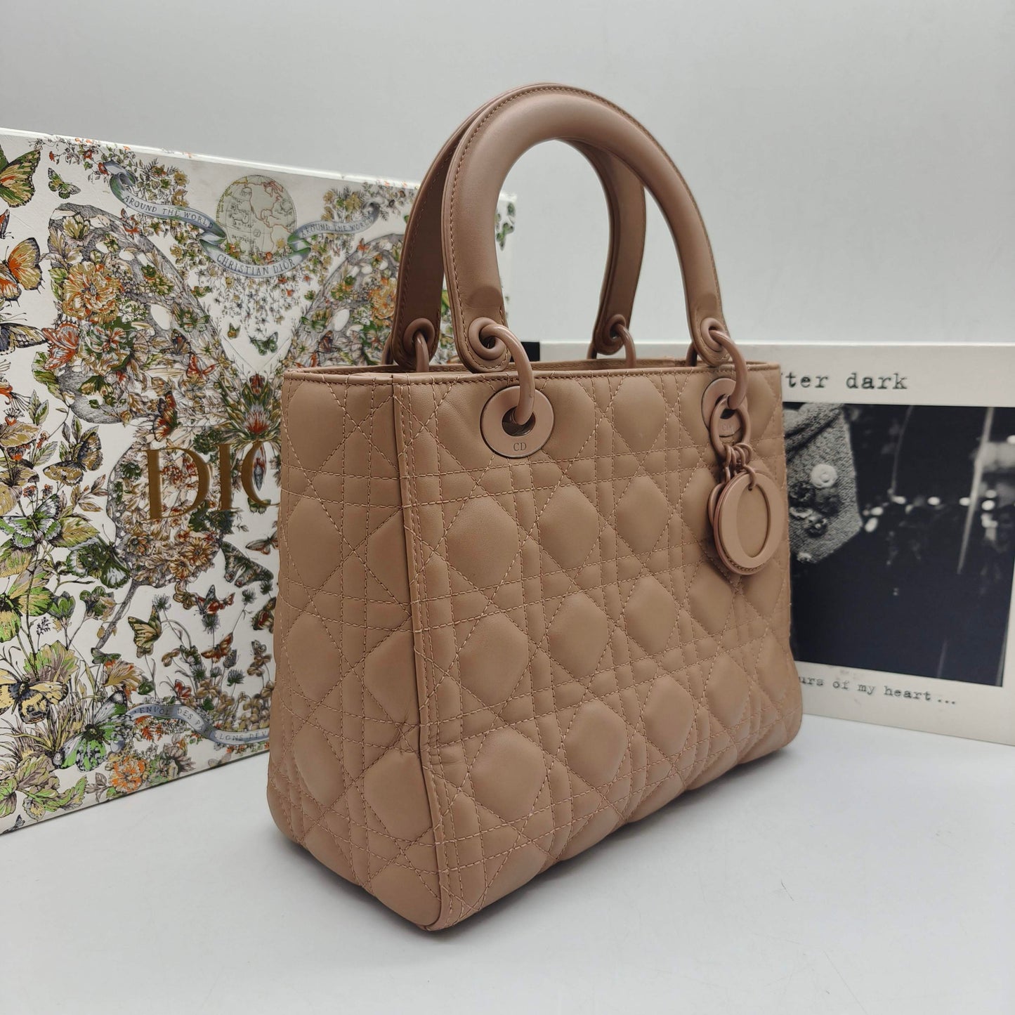 Dior - Lady Dior - Lambskin leather - Nude Pink - (Medium)
