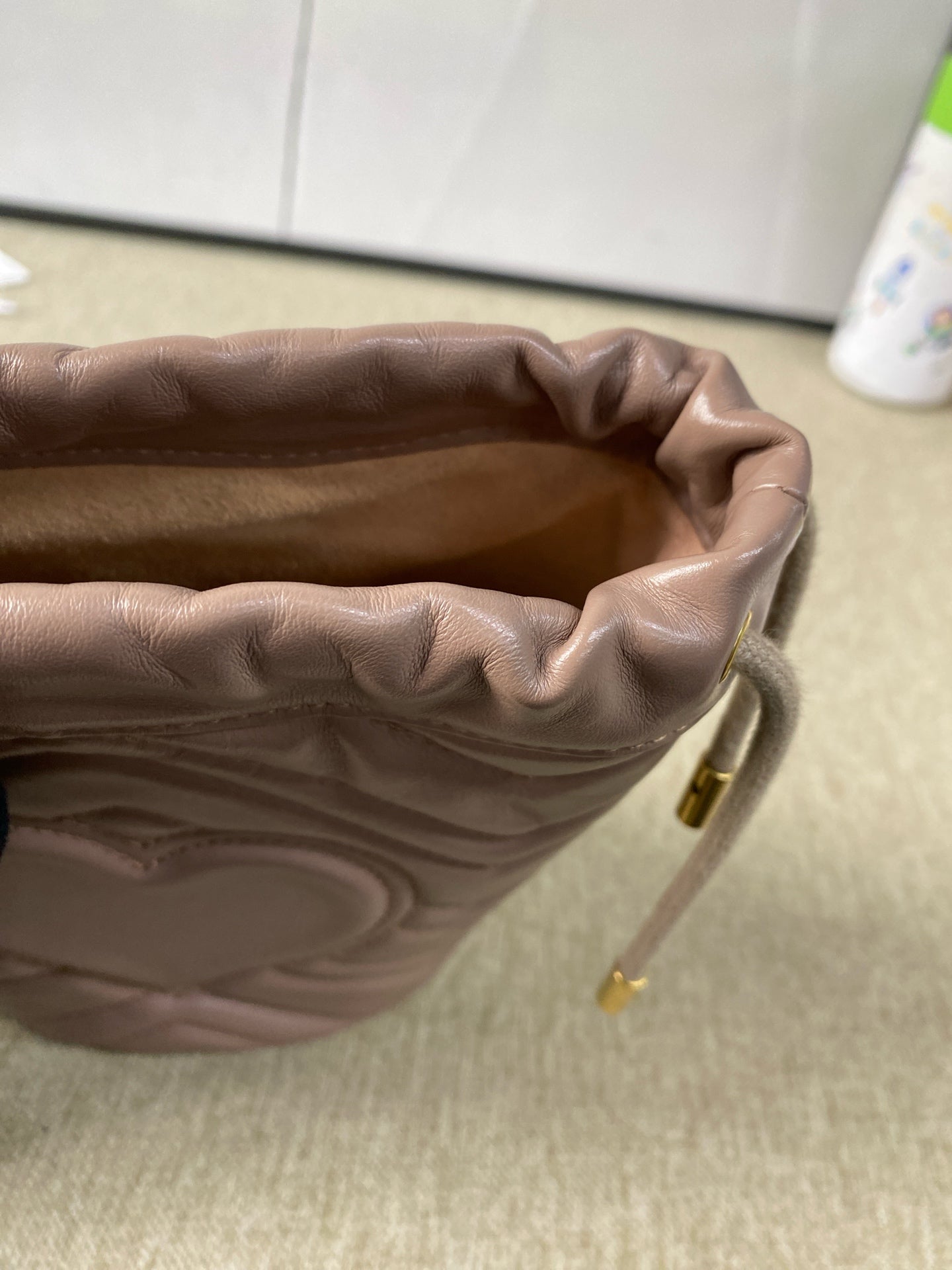 Gucci - Marmont Bucket Bag - Leather - Beige - (mini)