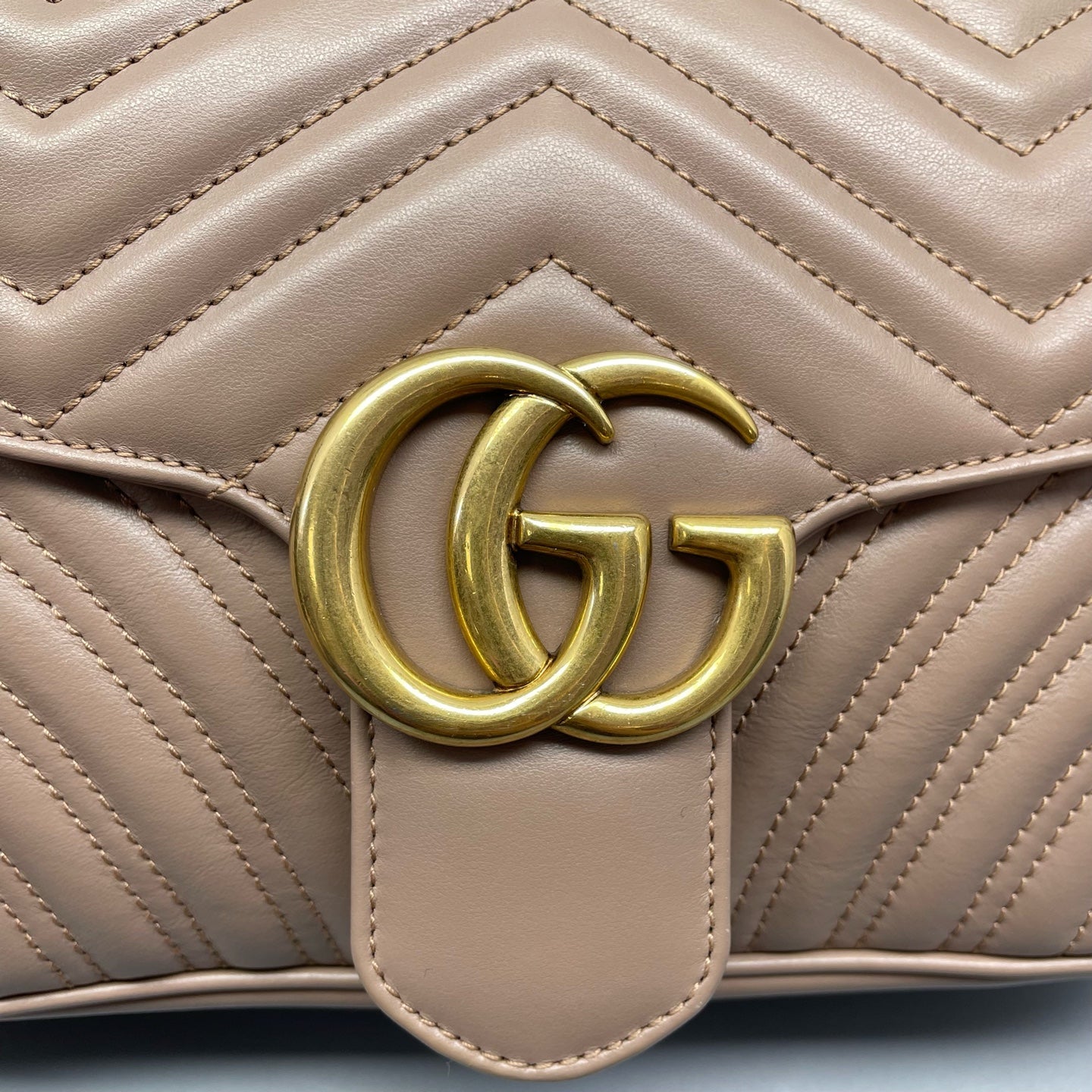Gucci - GG Marmont Matelassé Small Shoulder Bag - Leather - Beige - (small)