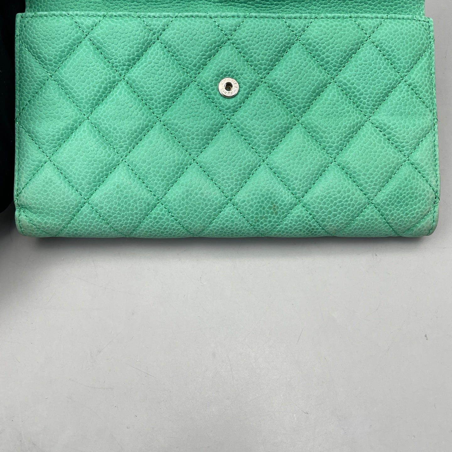 Chanel - Trifold Wallet - Caviar leather - Light Green - (small)
