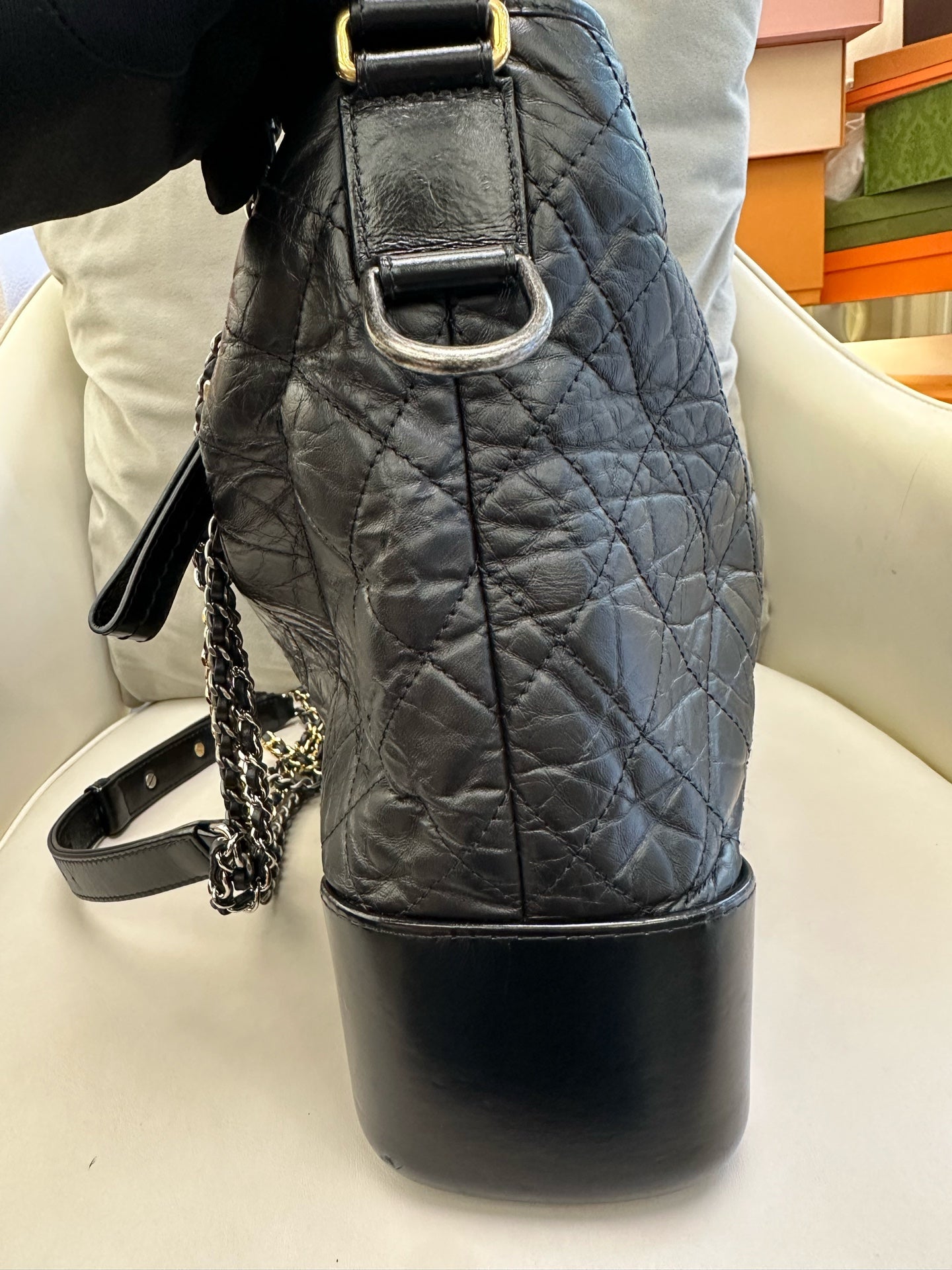 Chanel - Gabrielle Hobo Bag - Calfskin leather - Black - (Large)