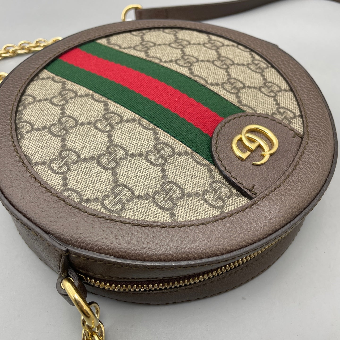 Gucci - Ophidia Mini Round Shoulder Bag - GG Supreme canvas and leather - Brown - (mini)