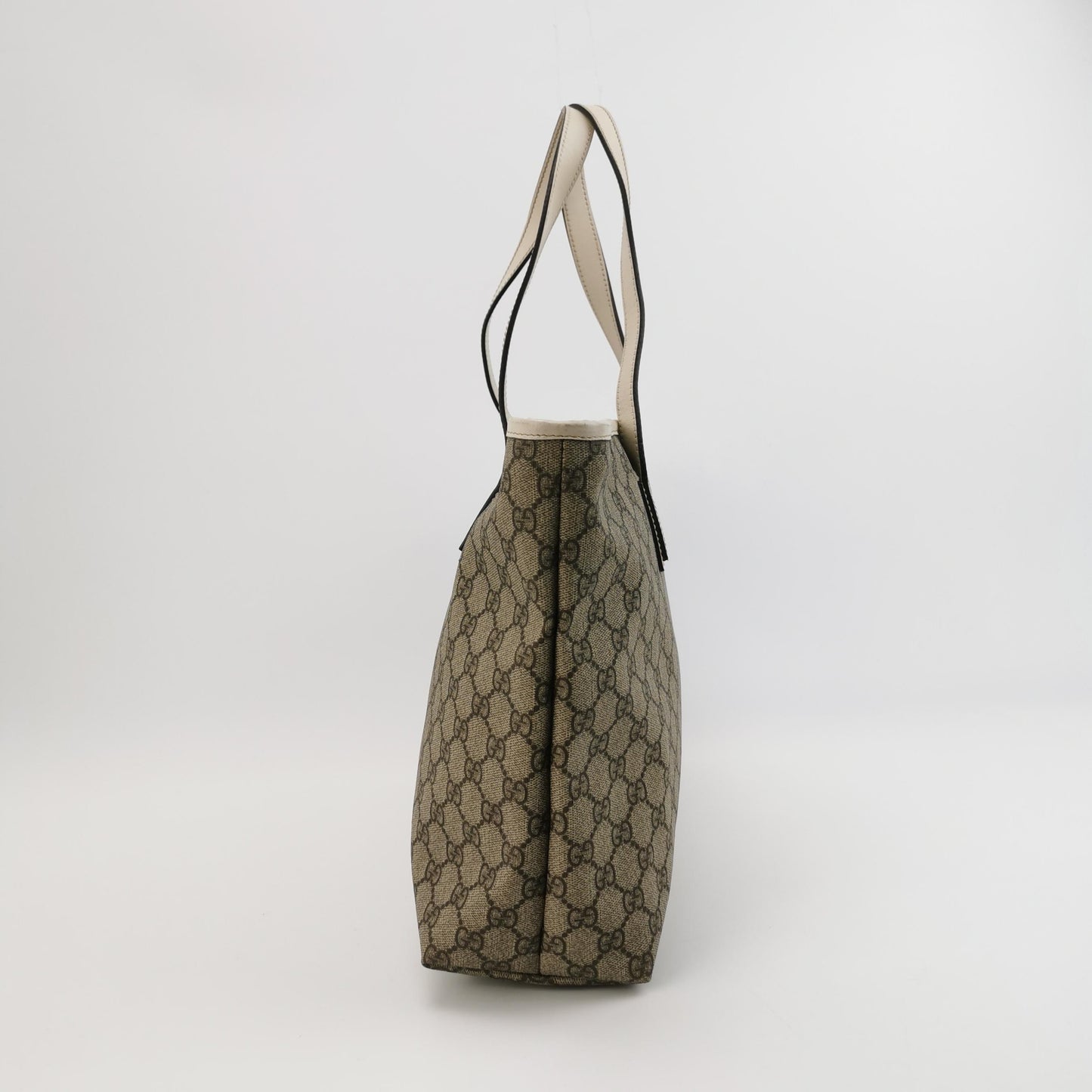 Gucci - GG Supreme Tote Bag - GG Supreme coated canvas with leather trim - Beige - (Medium)