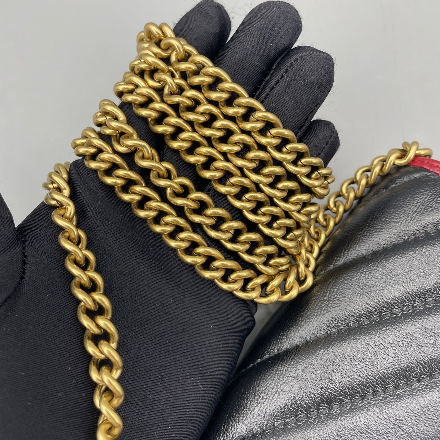 Gucci - Marmont Wallet on Chain (WOC) - Leather - Black with Red Trim - (mini)