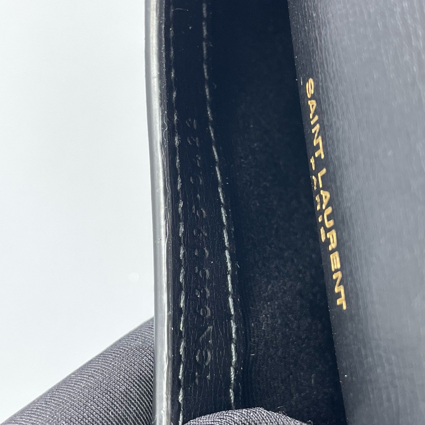 Saint Laurent - Monogram Phone Holder on Chain - Grained leather - Black - (mini)