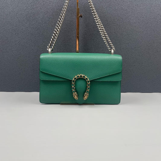 Gucci - Dionysus Shoulder Bag - Grained leather - Green - (medium)